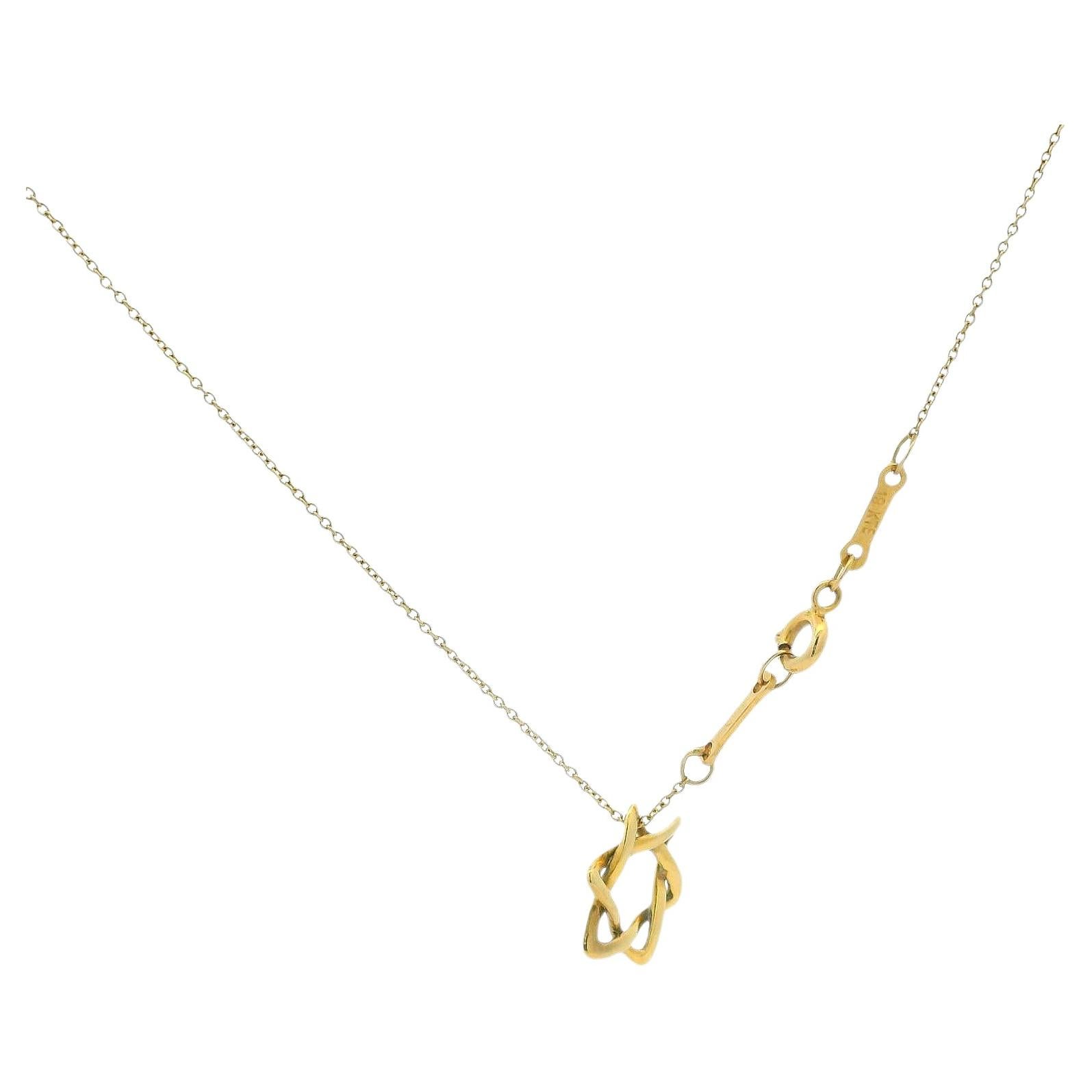 Tiffany Star Of David 18K Yellow Gold Necklace