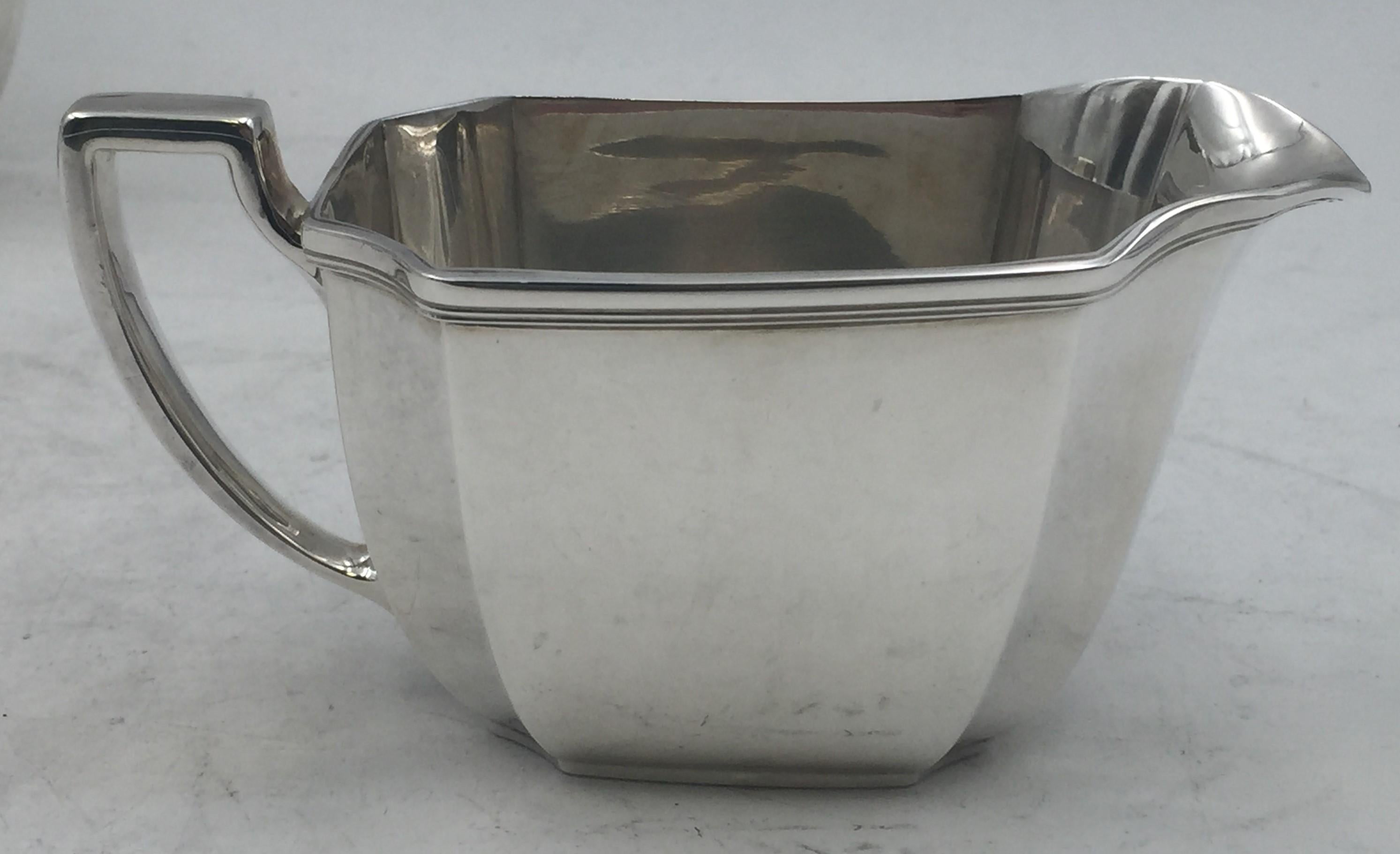 Early 20th Century Tiffany Sterling Silver 1912 5-Piece Tea Coffee Set in Hampton Pattern Art Deco