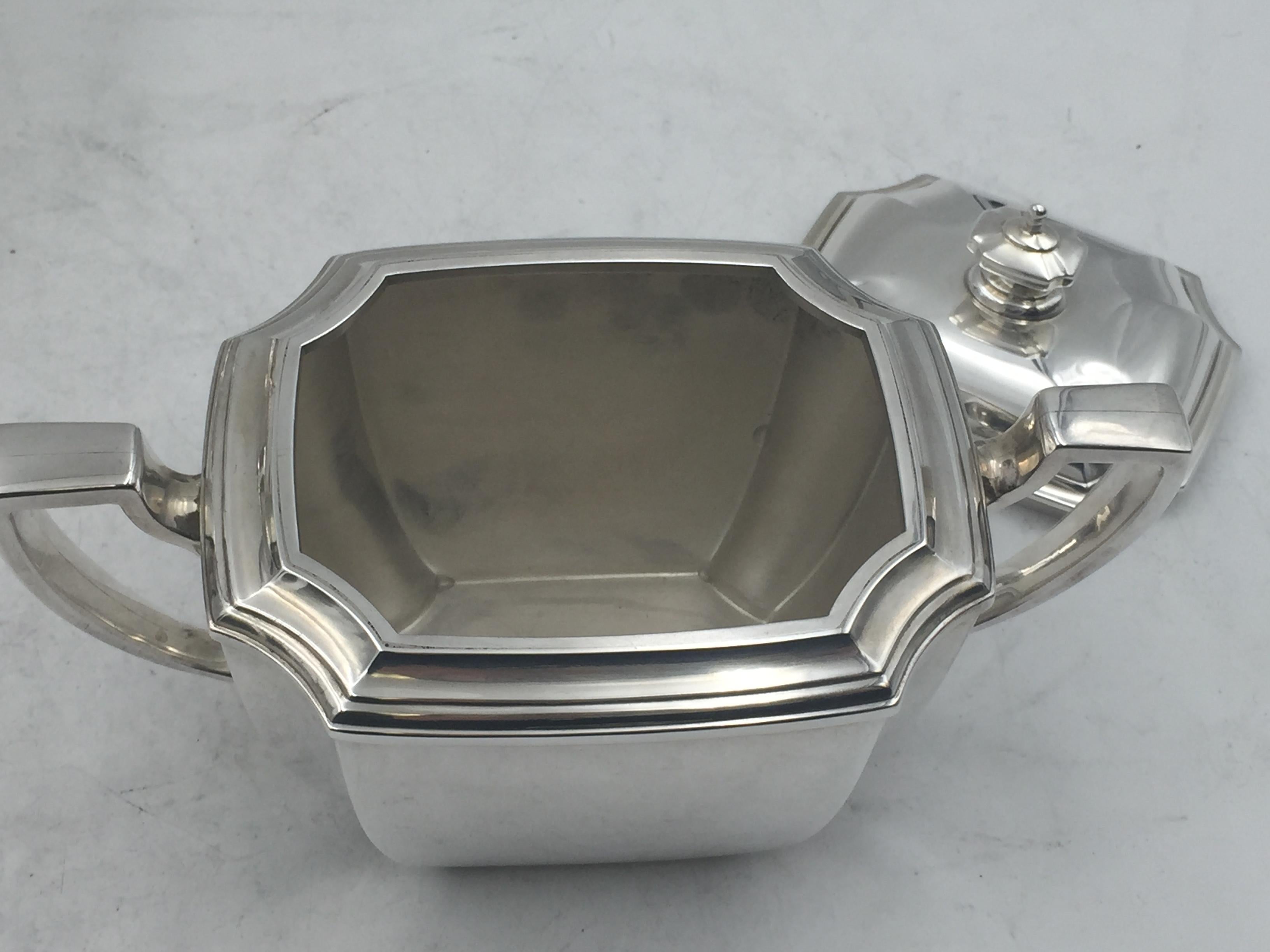Tiffany Sterling Silver 1912 5-Piece Tea Coffee Set in Hampton Pattern Art Deco 3