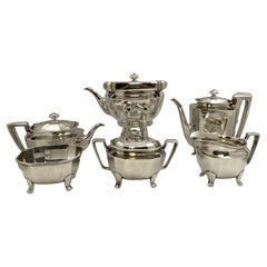 Tiffany Sterling Silver 6-Piece 1907 Tea & Coffee Set Century Pattern Art Deco
