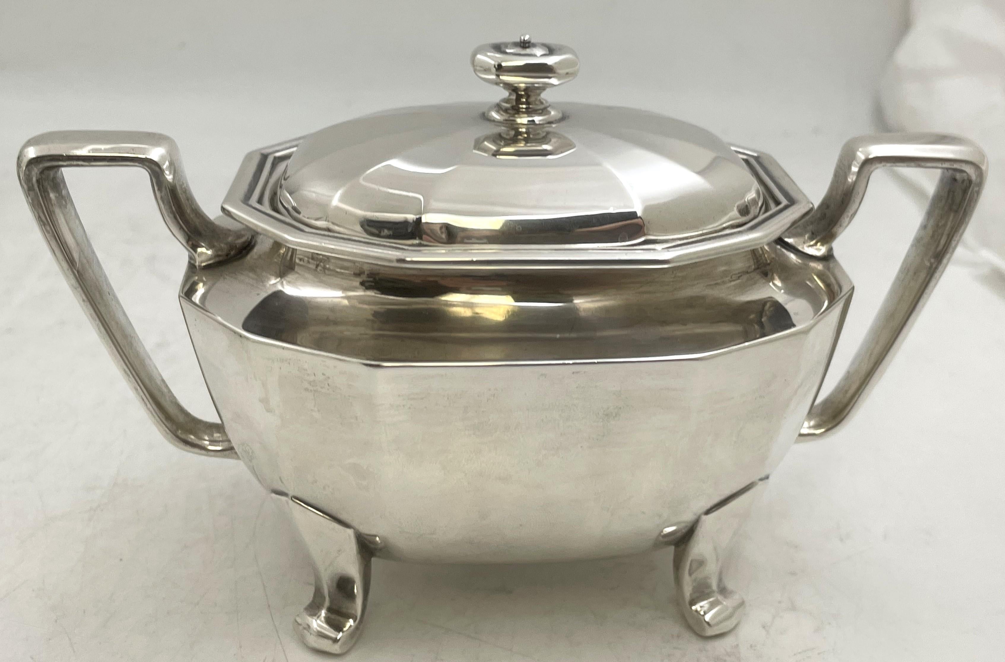 Tiffany Sterling Silver 7-Piece 1907 Tea & Coffee Set + Tray Century Pattern in vendita 9