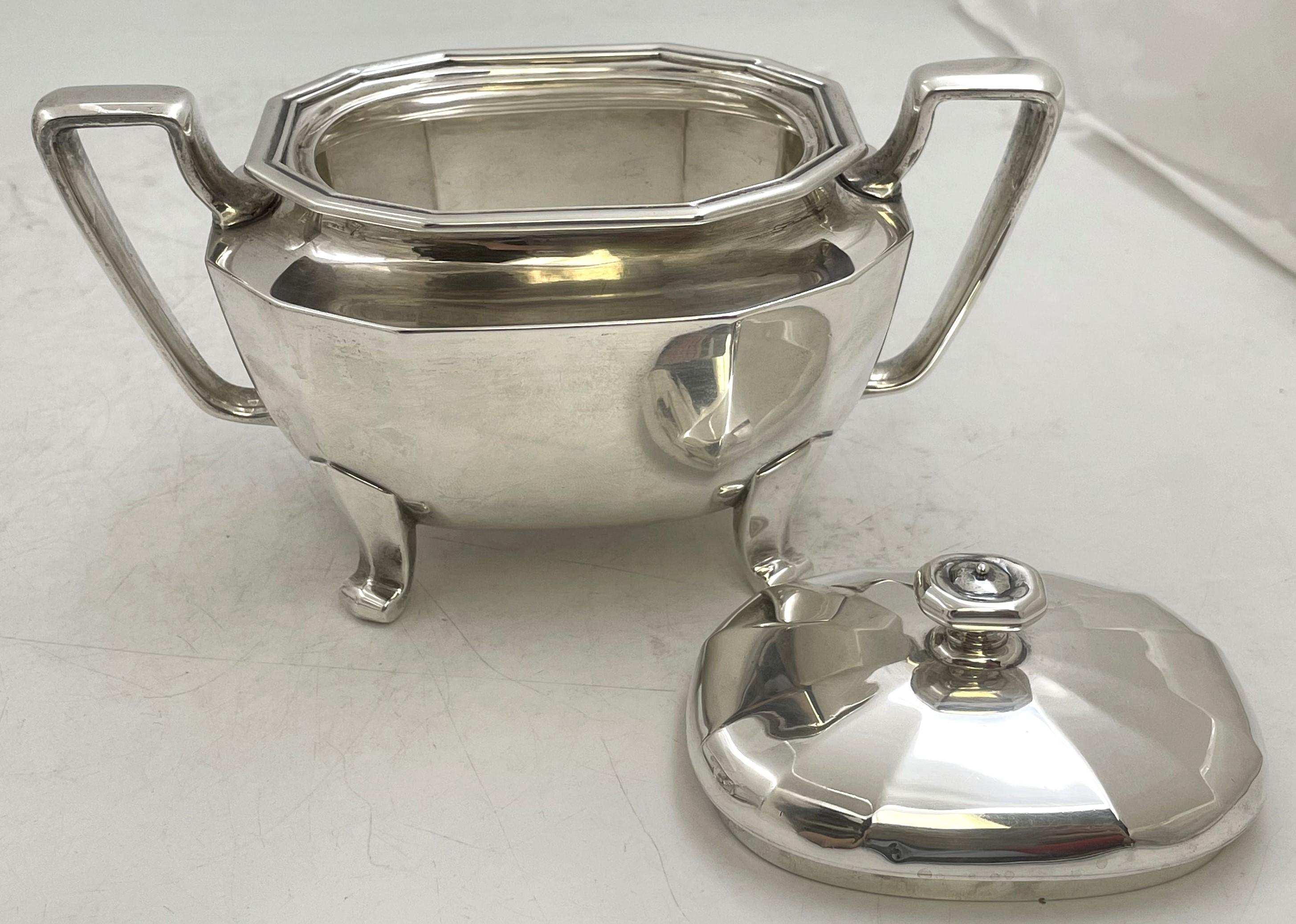 Tiffany Sterling Silver 7-Piece 1907 Tea & Coffee Set + Tray Century Pattern in vendita 10