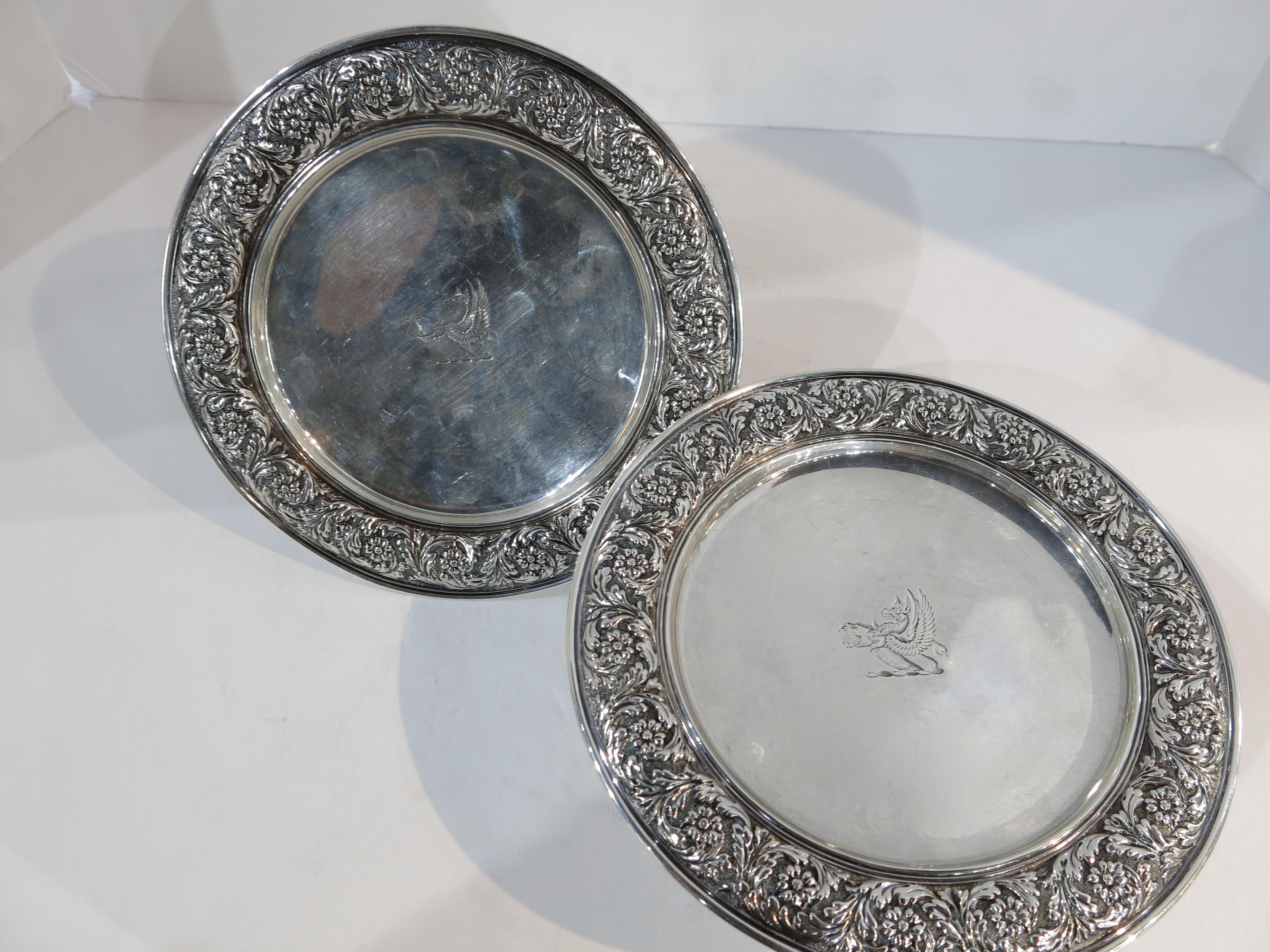 Antique, sterling silver pair of Taza made by Tiffany & Co, circa 1882. Measures: Approximate 3 1/8