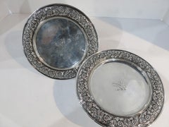 Tiffany Sterling Silver Antique Pair of Taza / Pedestal Dishes