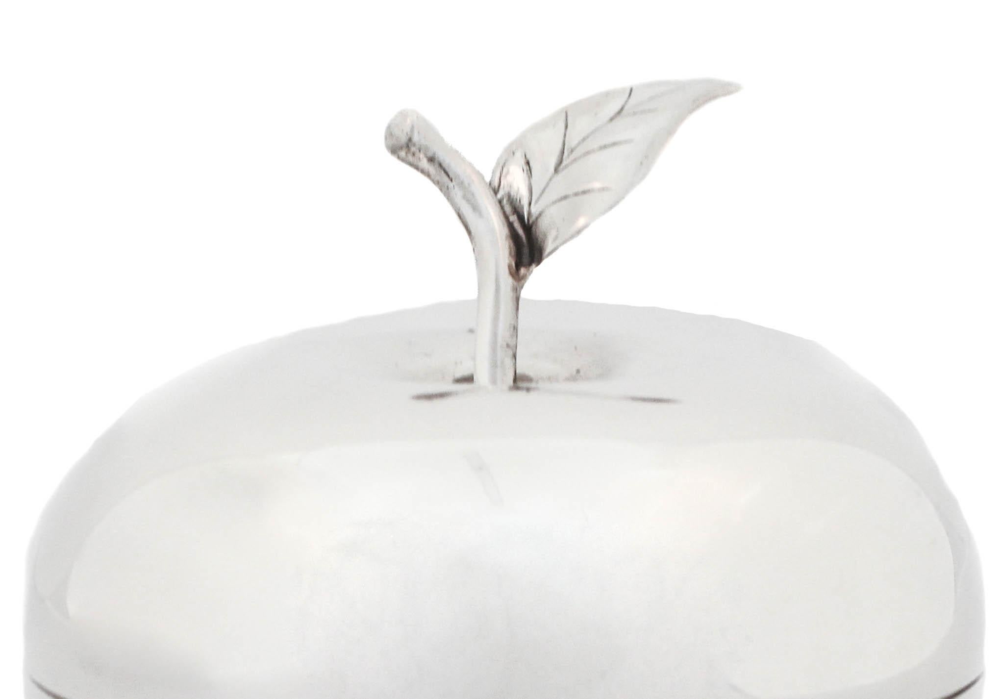 American Tiffany Sterling Silver Apple Jar For Sale