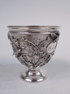 Tiffany Sterling Silver Baby Cup in Rare Bird’s Nest Pattern