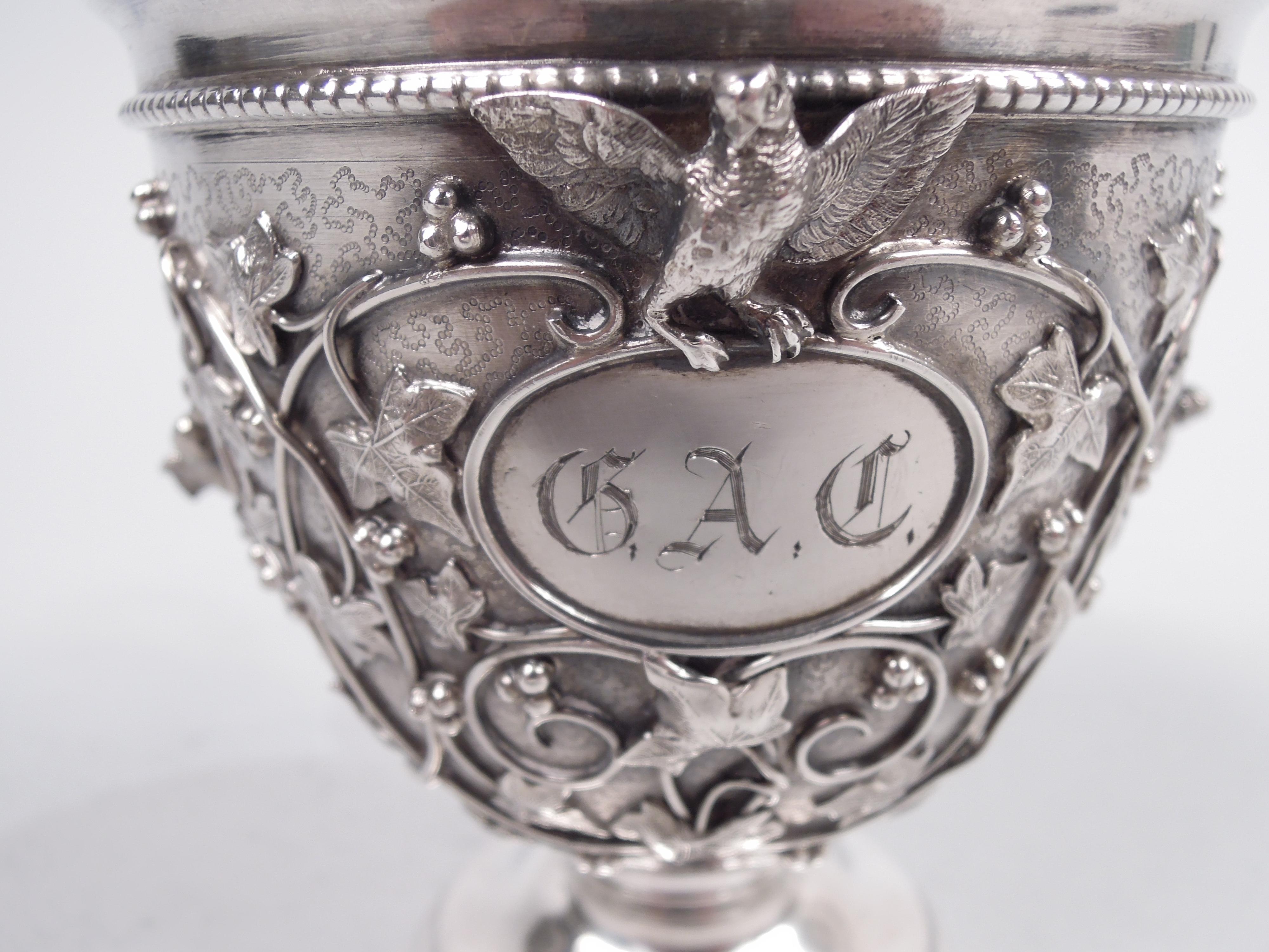 19th Century Tiffany Sterling Silver Baby Cup in Rare Bird’s Nest Pattern For Sale