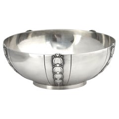 Tiffany Sterling Silver Bowl, Circa 1940 in the Tomato or Pumpkin Vine Pattern