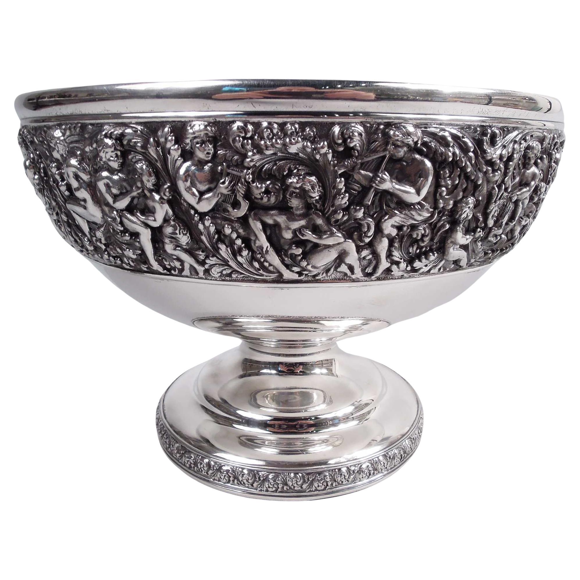Tiffany Sterling Silver Centerpiece Bowl in Beaux Arts Olympian For Sale