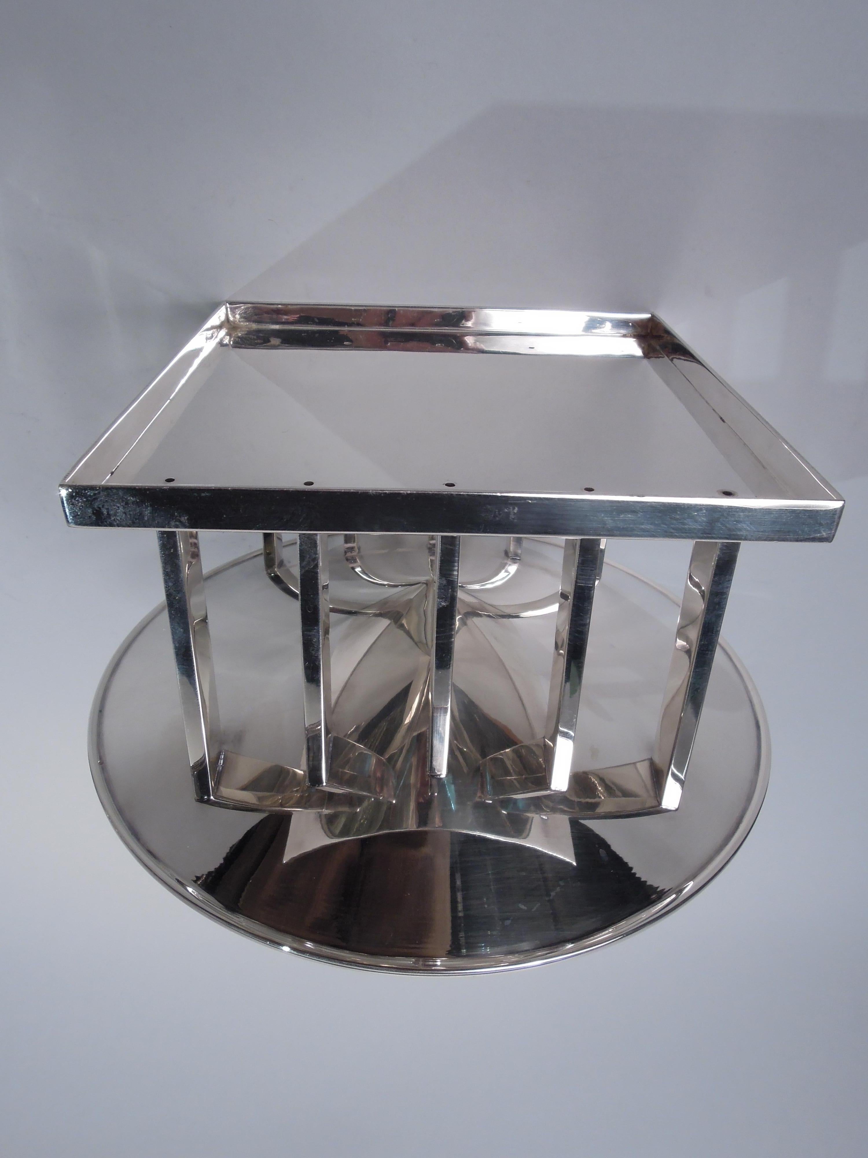 Centro de mesa Tiffany de plata de ley diseñado por Frank Lloyd Wright en venta 2