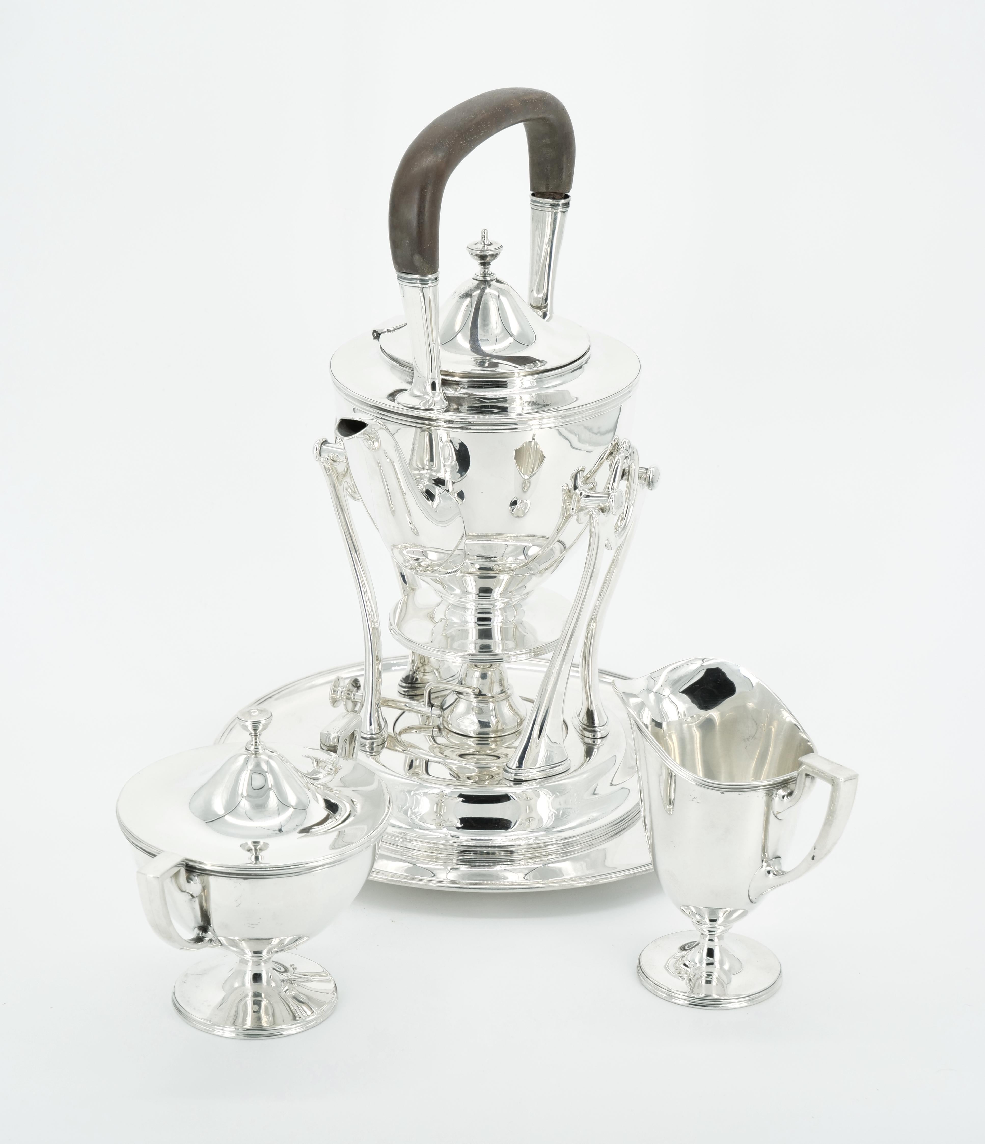 Tiffany Sterling Silver Classical Style Four Piece Tea / Coffee Service For Sale 8