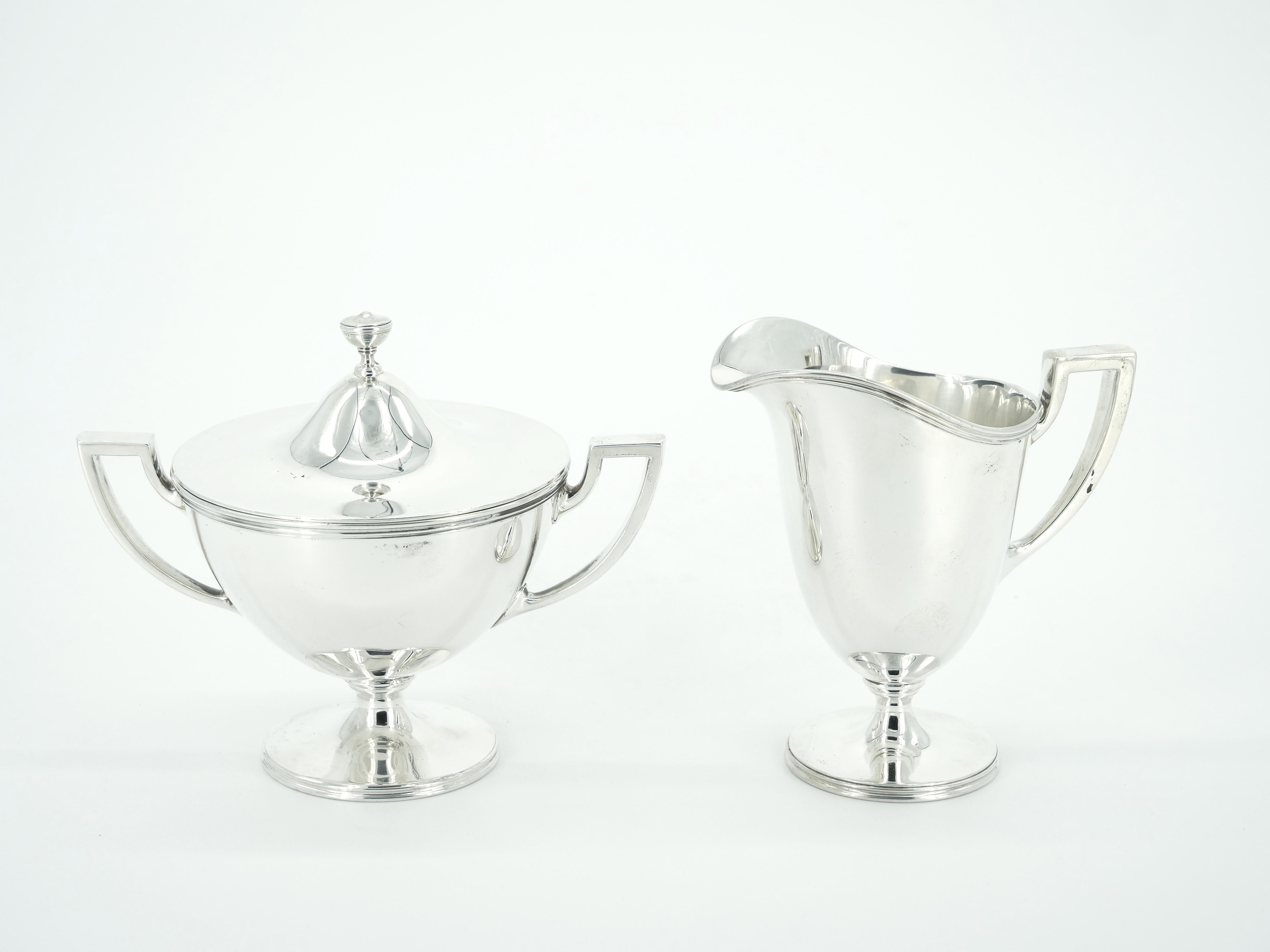 Tiffany Sterling Silver Classical Style Four Piece Tea / Coffee Service For Sale 13