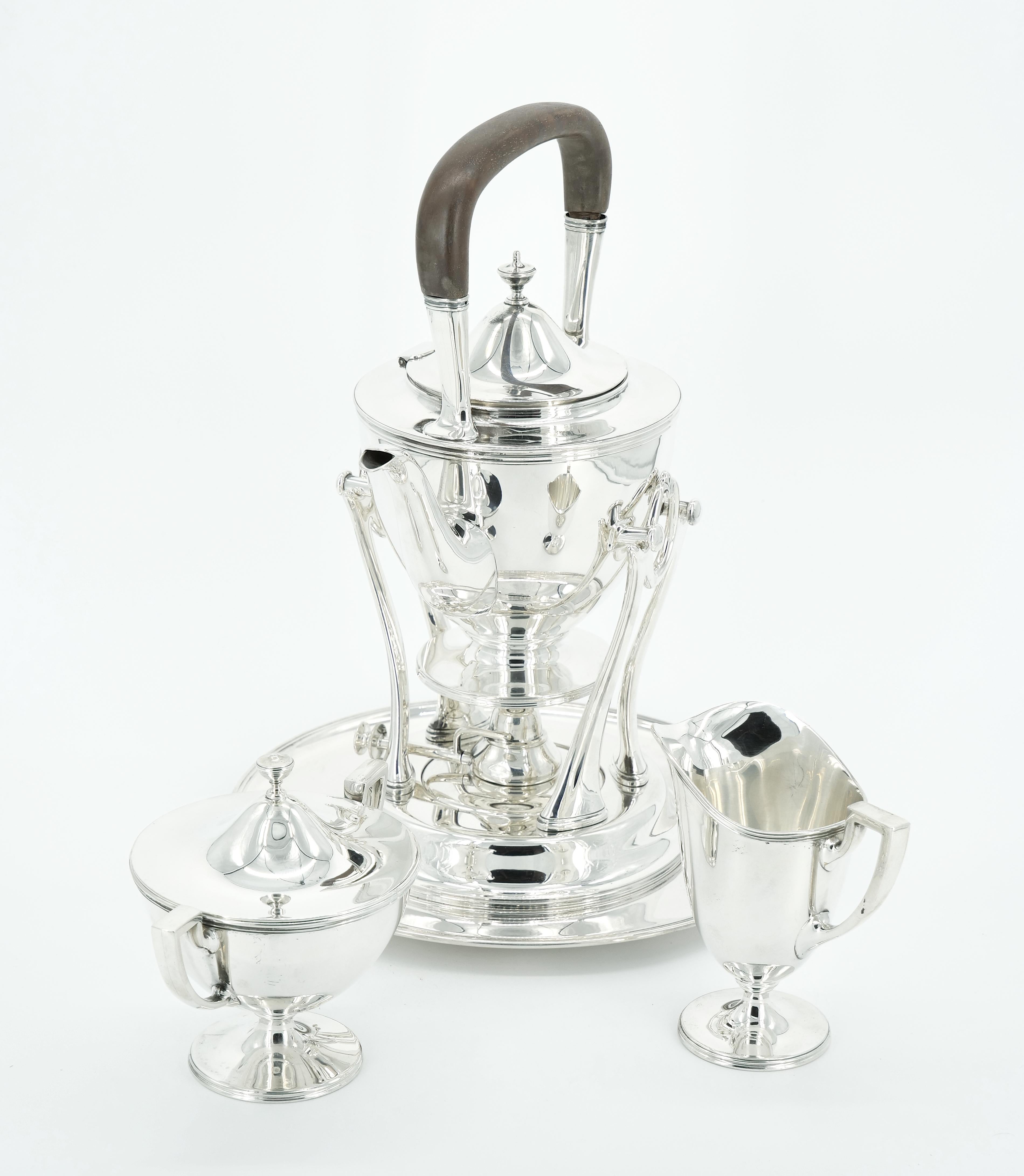 American Classical Tiffany Sterling Silver Classical Style Four Piece Tea / Coffee Service For Sale