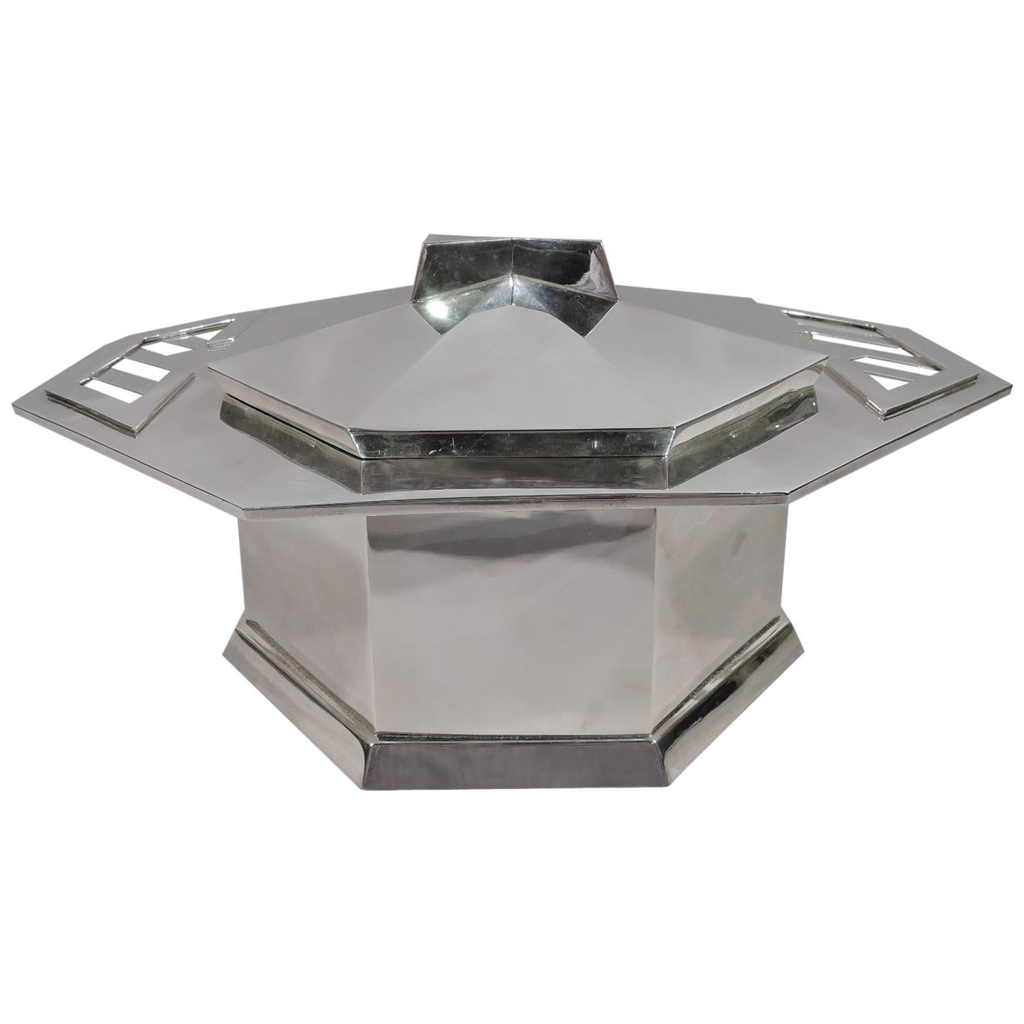 Tiffany Sterling Silver Covered Tureen Designed by Frank Lloyd Wright