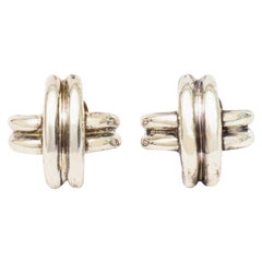 Tiffany Sterling Silver Criss Cross Lever Back Earrings 90's