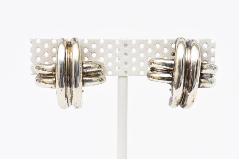 Tiffany Sterling Silver Criss Cross Lever Back Earrings For Sale at 1stDibs  | tiffany earring backs, tiffany & co earring backs, tiffany earring backing