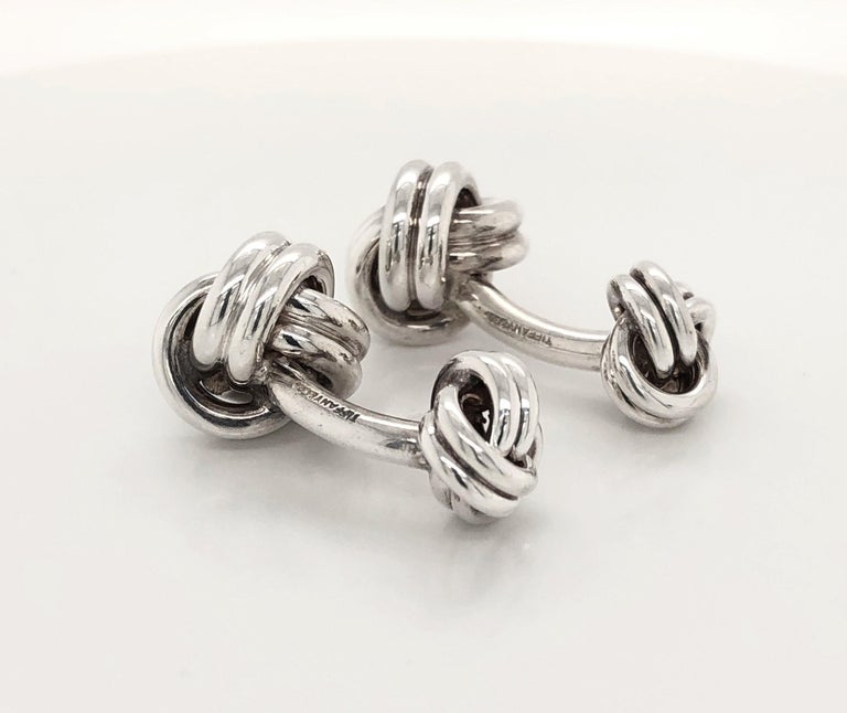 Tiffany and Co. Sterling Silver Double Knot Cufflinks at 1stDibs ...
