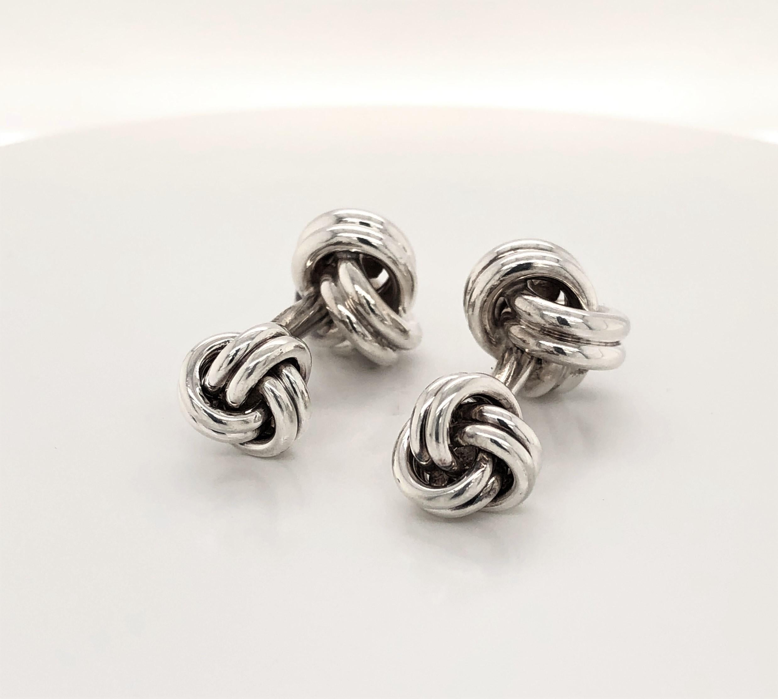 Women's or Men's Tiffany & Co. Sterling Silver Double Knot Cufflinks
