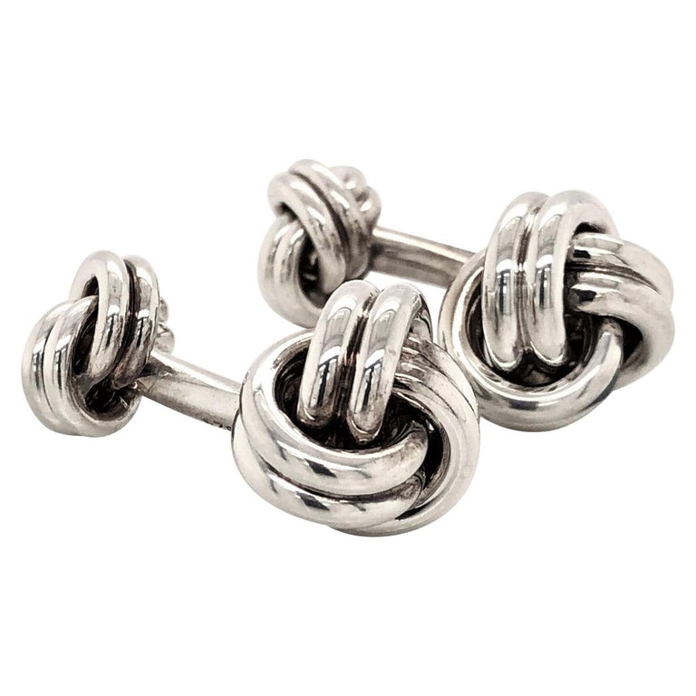 Tiffany and Co. Sterling Silver Double Knot Cufflinks at 1stDibs