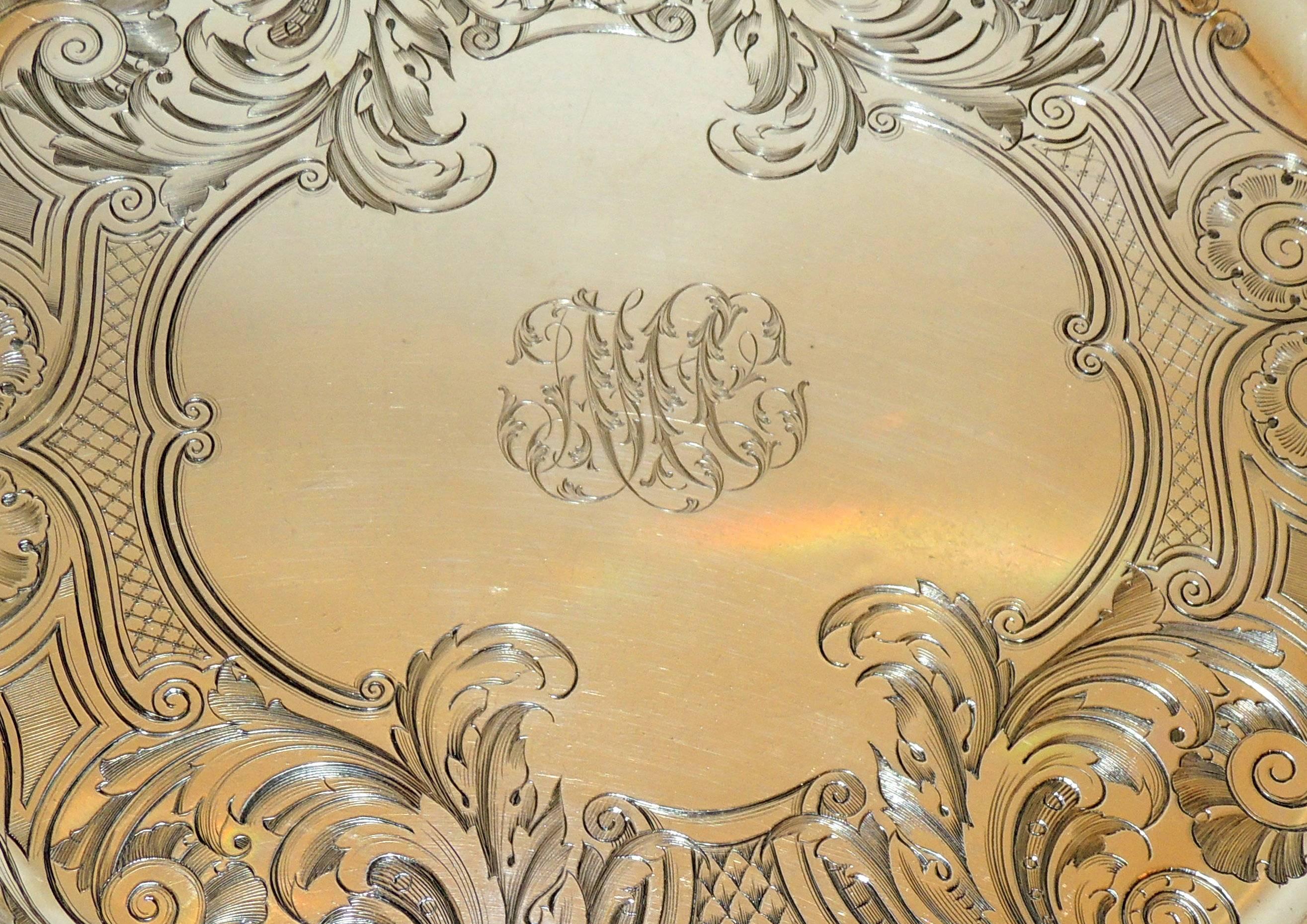 engraved silver trays