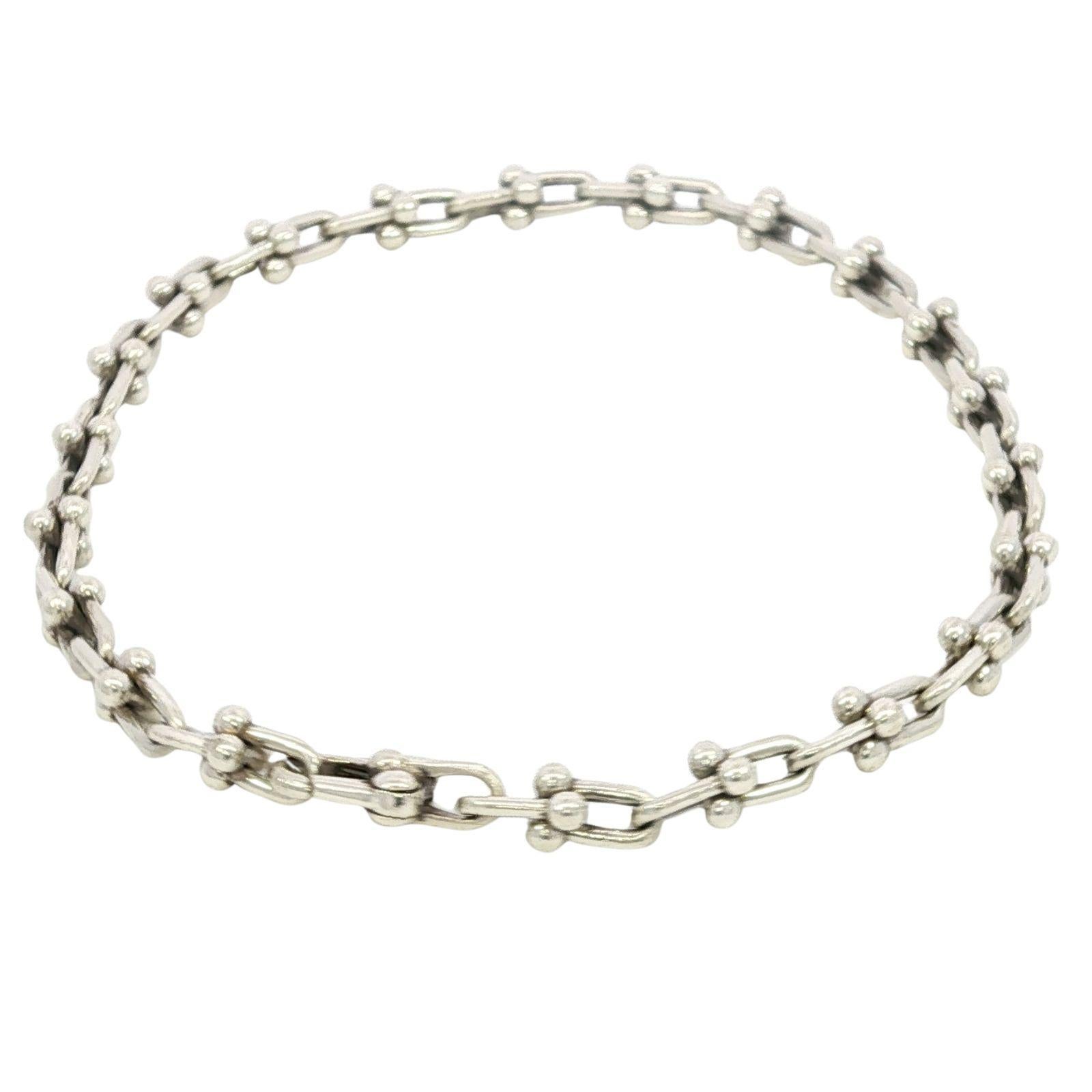 Tiffany A. Silver Bracciale Micro Link in argento massiccio lungo 7 pollici In condizioni buone in vendita a Fairfield, CT