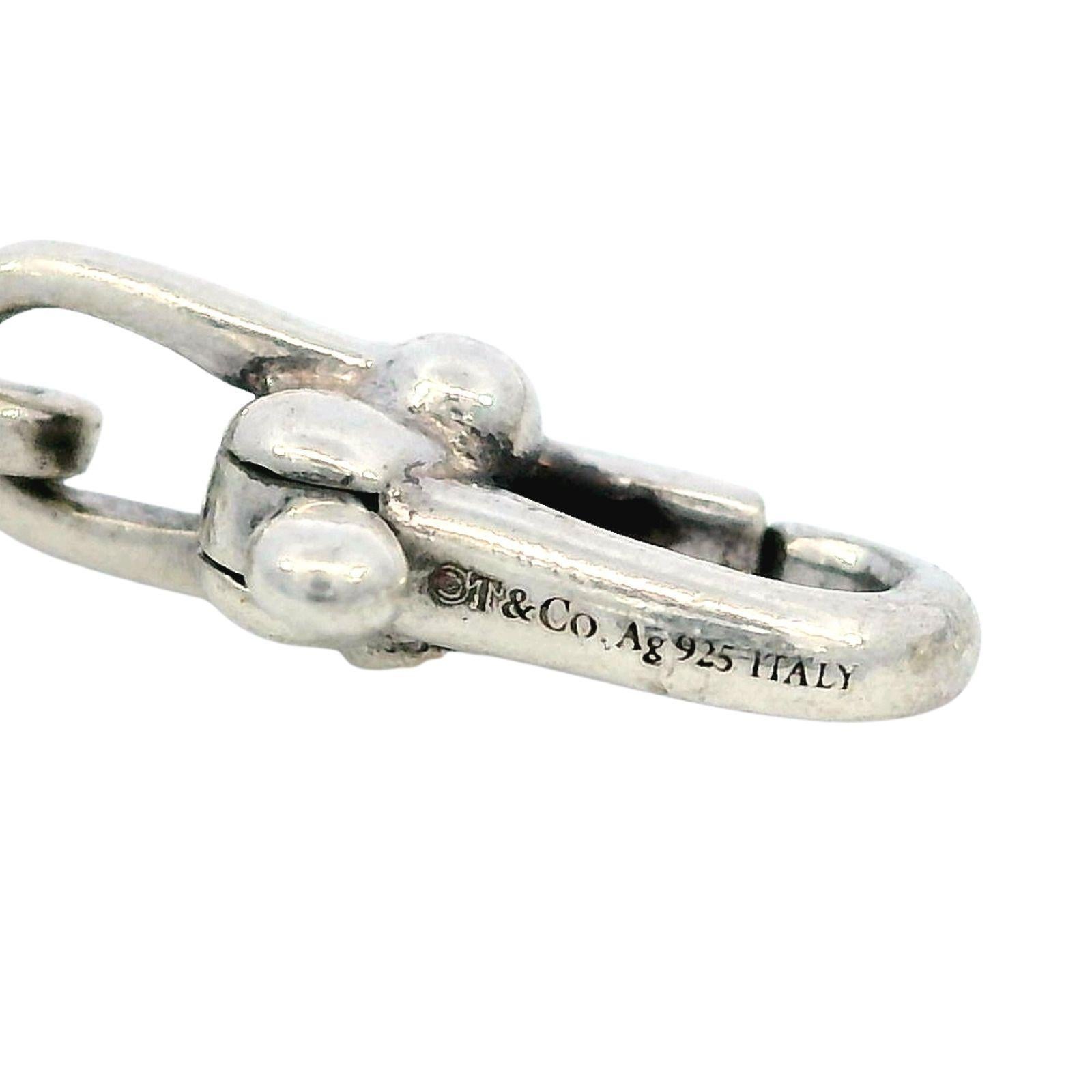 Donna Tiffany A. Silver Bracciale Micro Link in argento massiccio lungo 7 pollici in vendita