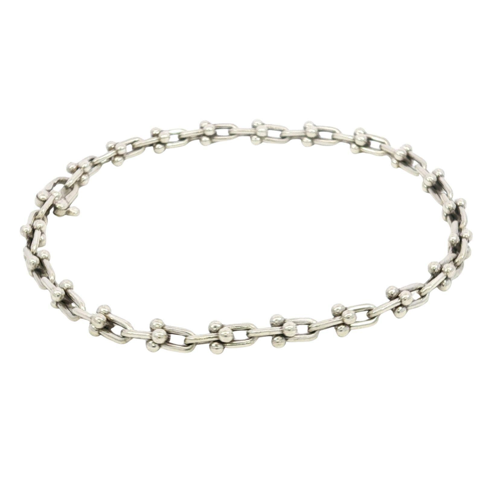 Tiffany A. Silver Bracciale Micro Link in argento massiccio lungo 7 pollici in vendita 3