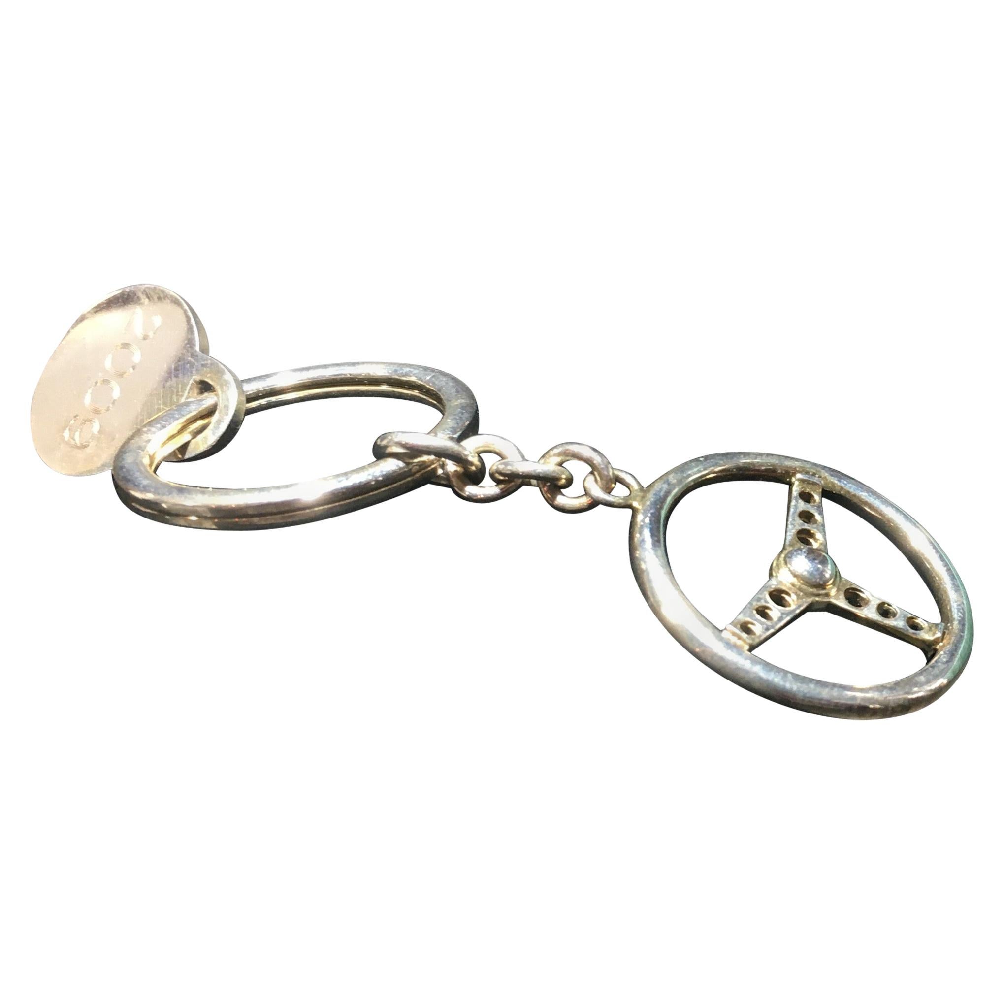 Tiffany Sterling Silver Key Ring, Steering Wheel.  Tiffany Box.  Two Available. For Sale