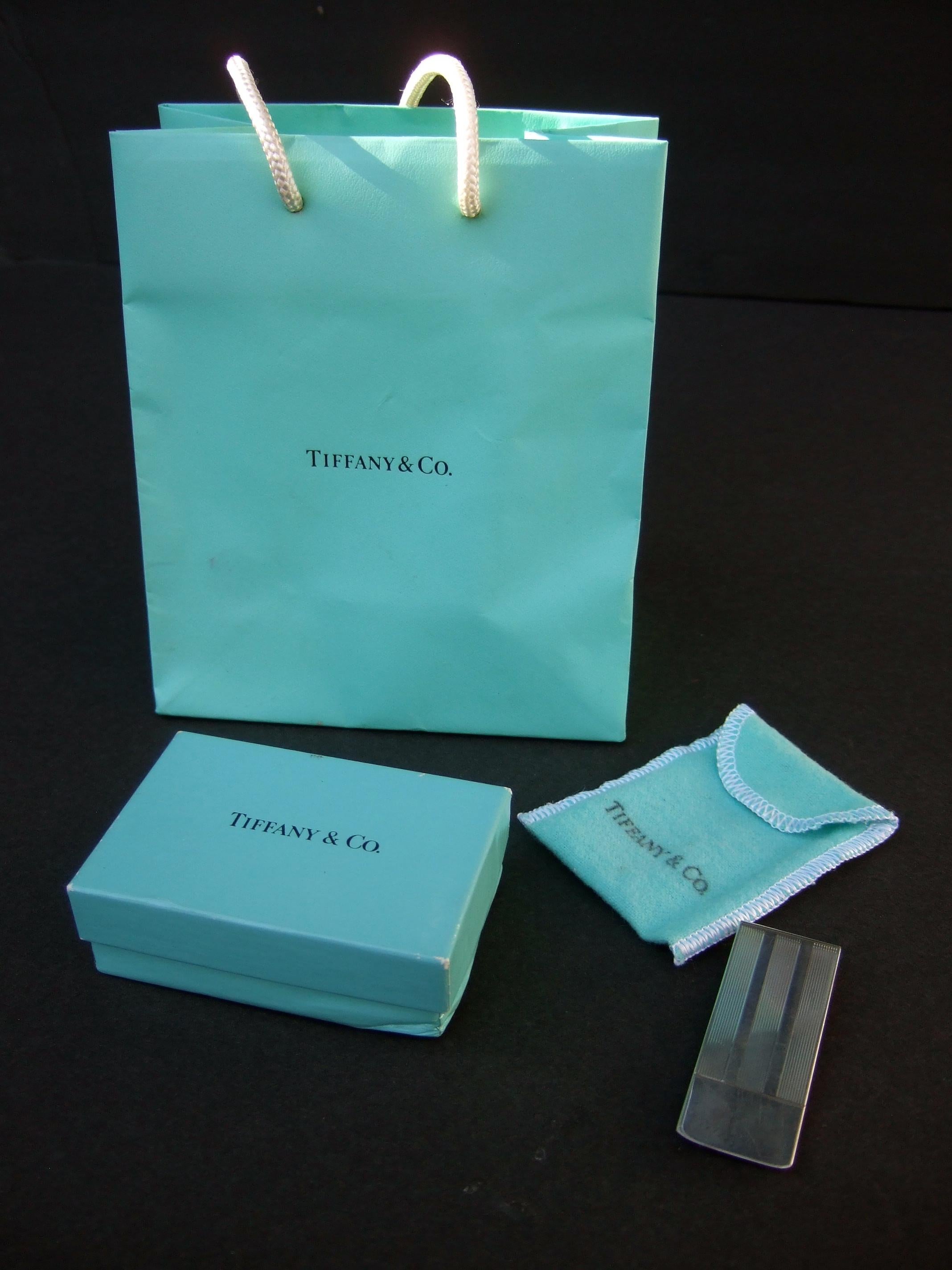 Men's Tiffany & Co Sterling Silver Money Clip in Tiffany Presentation Box c 1990s For Sale