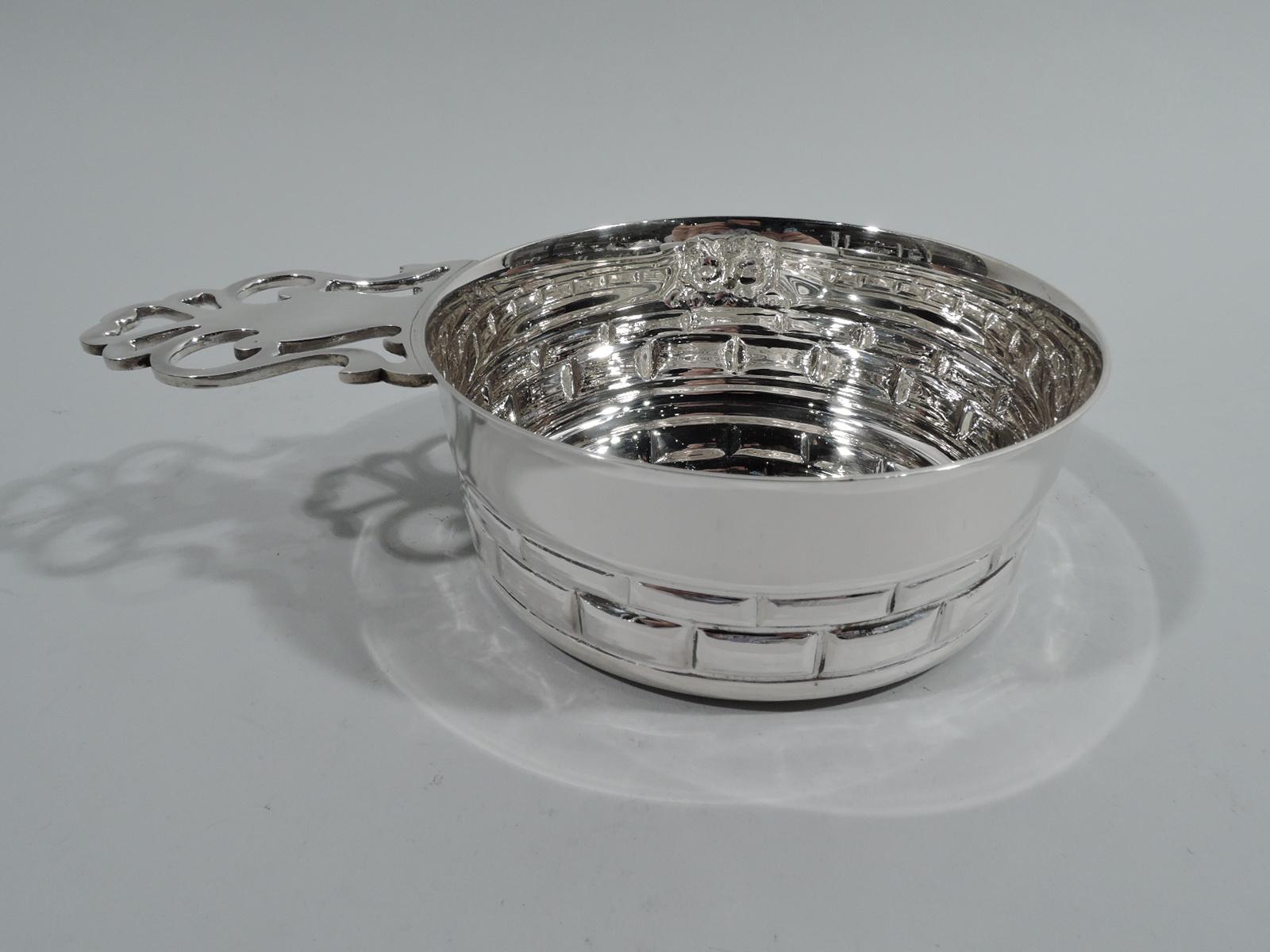 Edwardian Tiffany Sterling Silver Peekaboo Kitty Cat Porringer