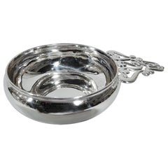 Tiffany Sterling Silver Porringer with Unusual Scroll Handle