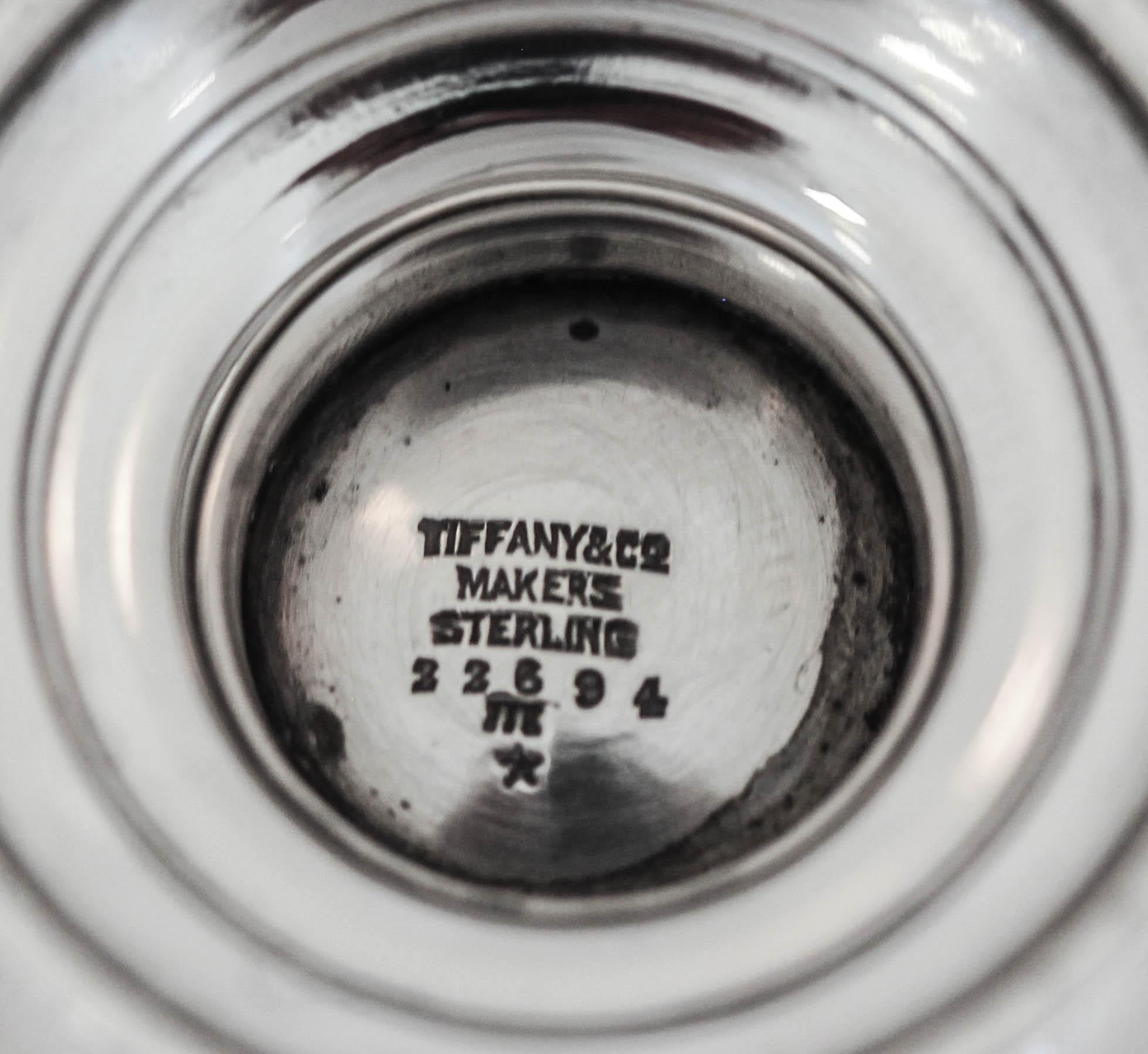 Tiffany Sterling Silver Salt Cellar & Shaker For Sale 2