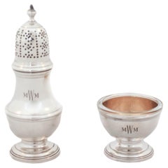 Vintage Tiffany Sterling Silver Salt Cellar & Shaker