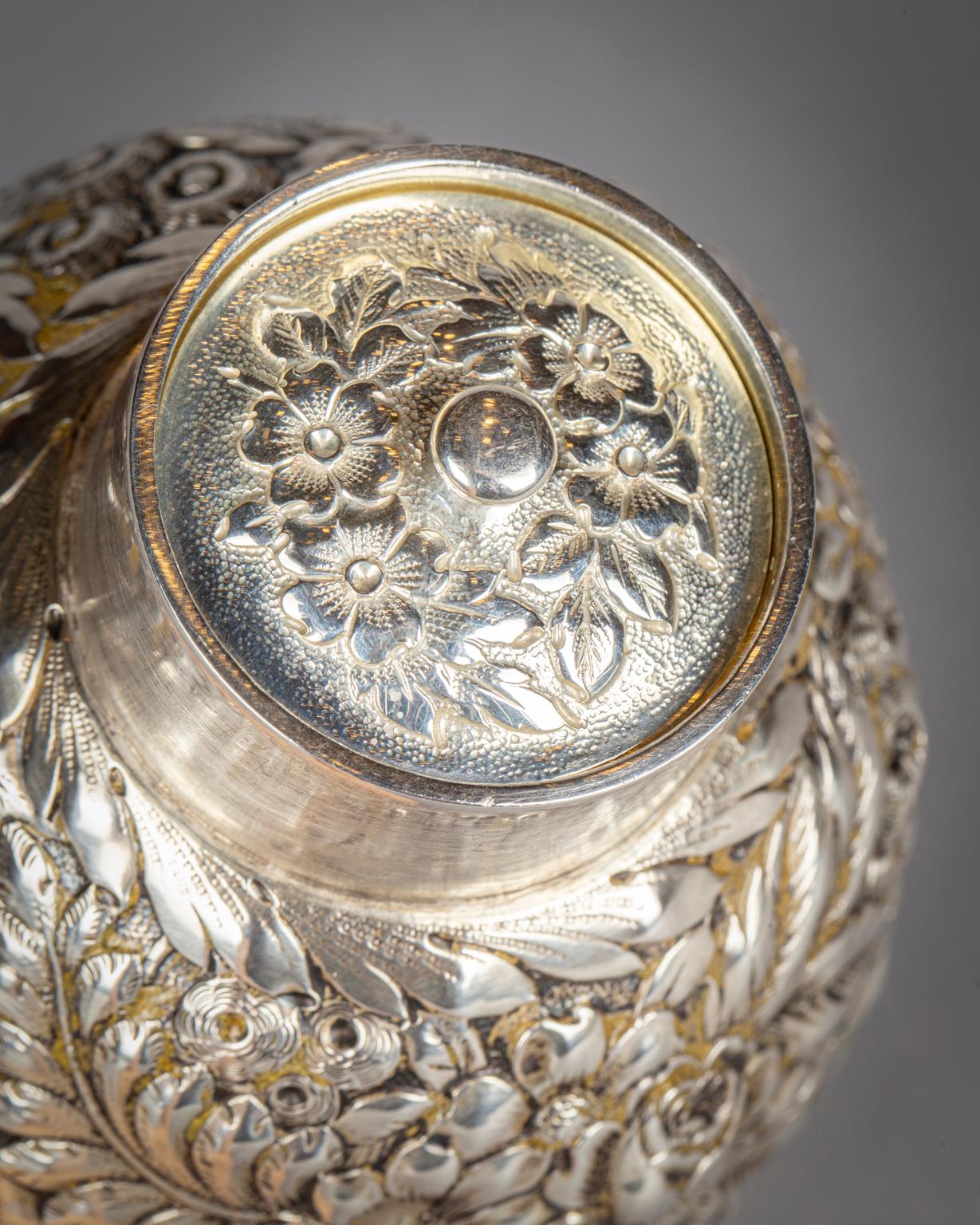 Late 19th Century Tiffany Sterling Silver Tea Caddy, 1870-1891 For Sale