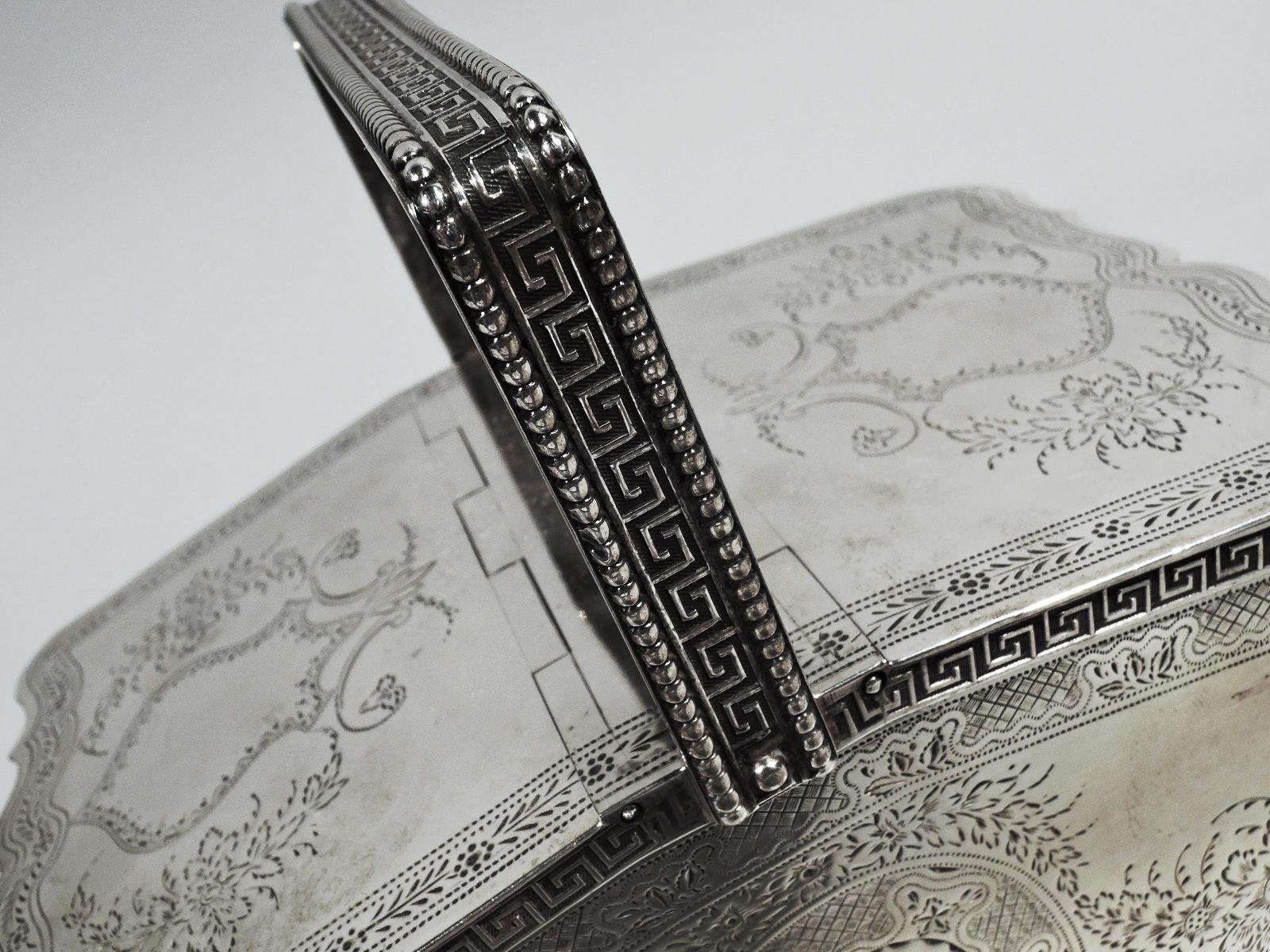 Boîte à thé en argent sterling de Tiffany avec Hallmark Early 550 Broadway Bon état à New York, NY