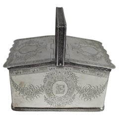 Boîte à thé en argent sterling de Tiffany avec Hallmark Early 550 Broadway