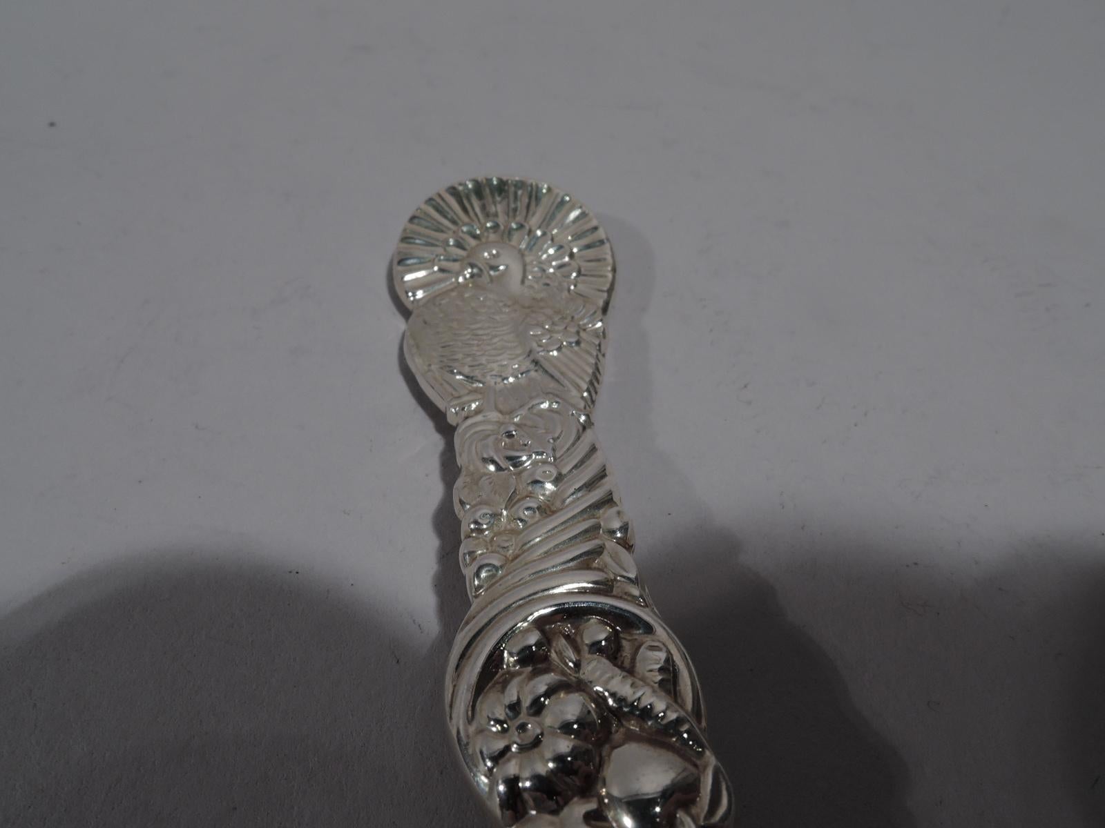 Modern Tiffany Sterling Silver Thanksgiving Turkey Serving Spoon