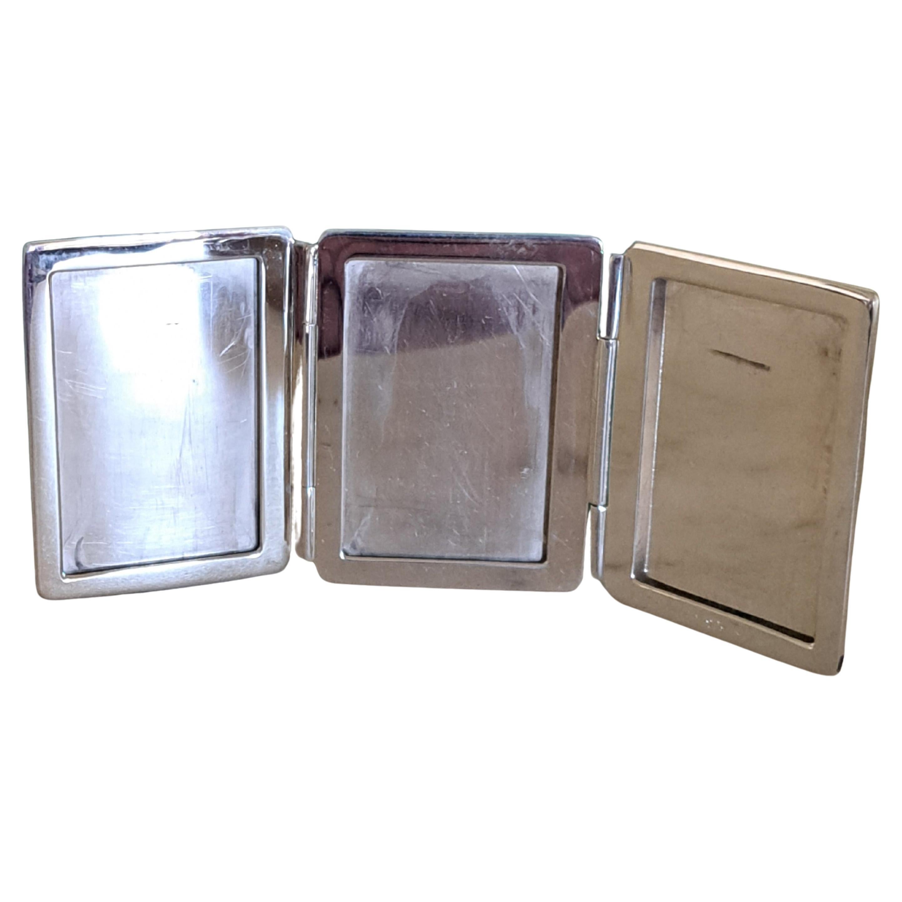 TIFFANY Sterling Silver Tri-Fold travel small Photograph Frame