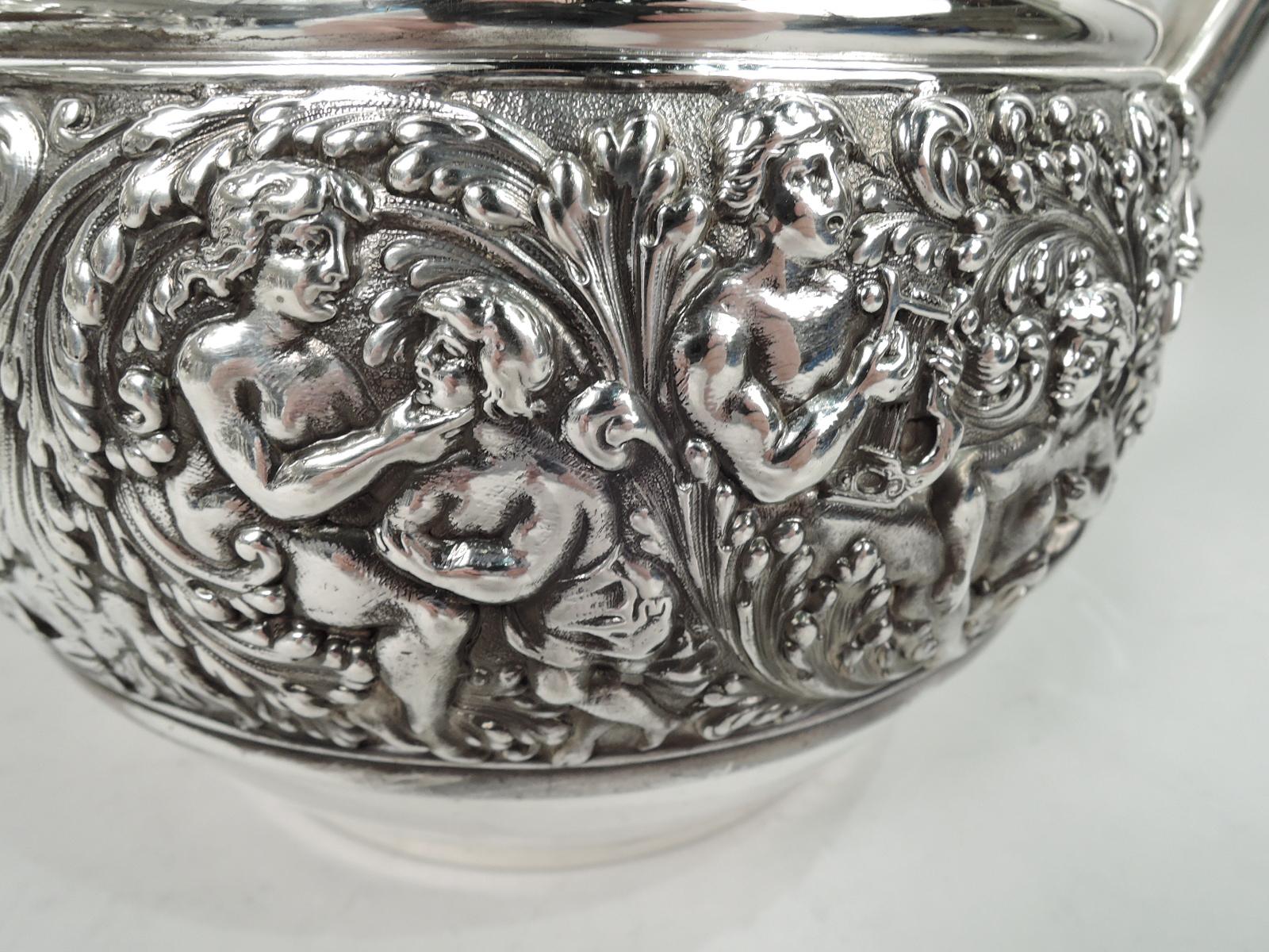 American Tiffany Sterling Silver Water Pitcher in Beaux-Arts Olympian Pattern