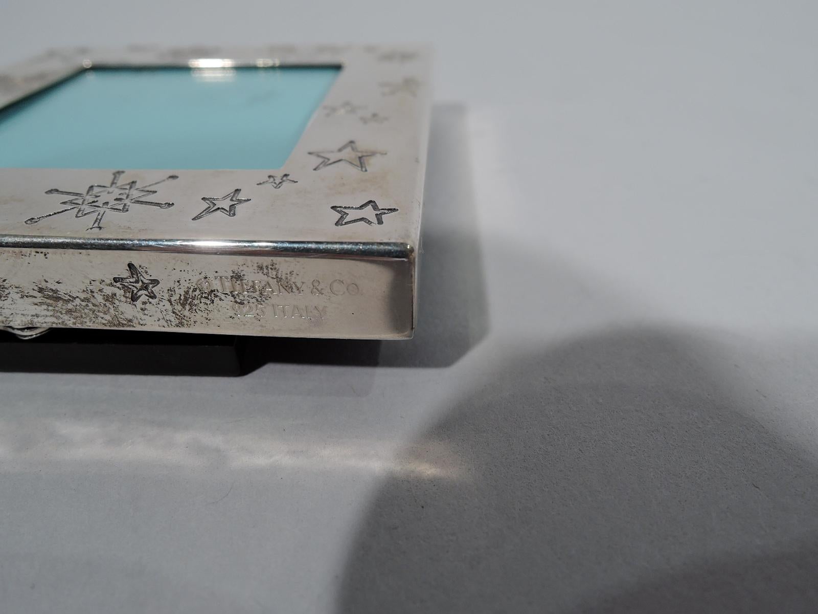 Modern Tiffany Sterling Silver Winter Wonderland Snowflake Picture Frame