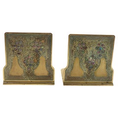 Tiffany Studio Abalone, Bronze Dore Bookends