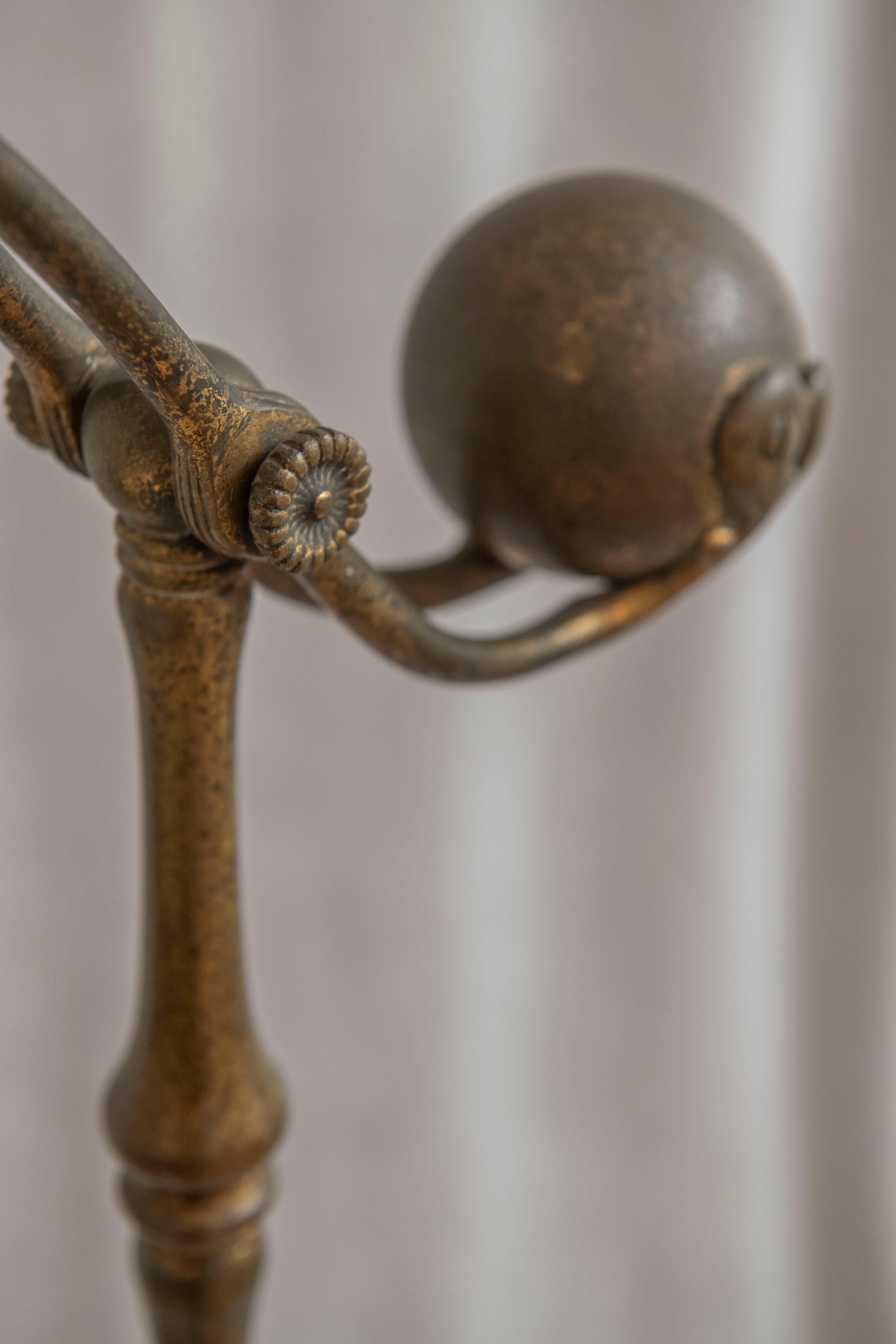 Tiffany Studios 5 Legged, Counter Balance Floor Lamp w/ Period Slag Glass Shade 3