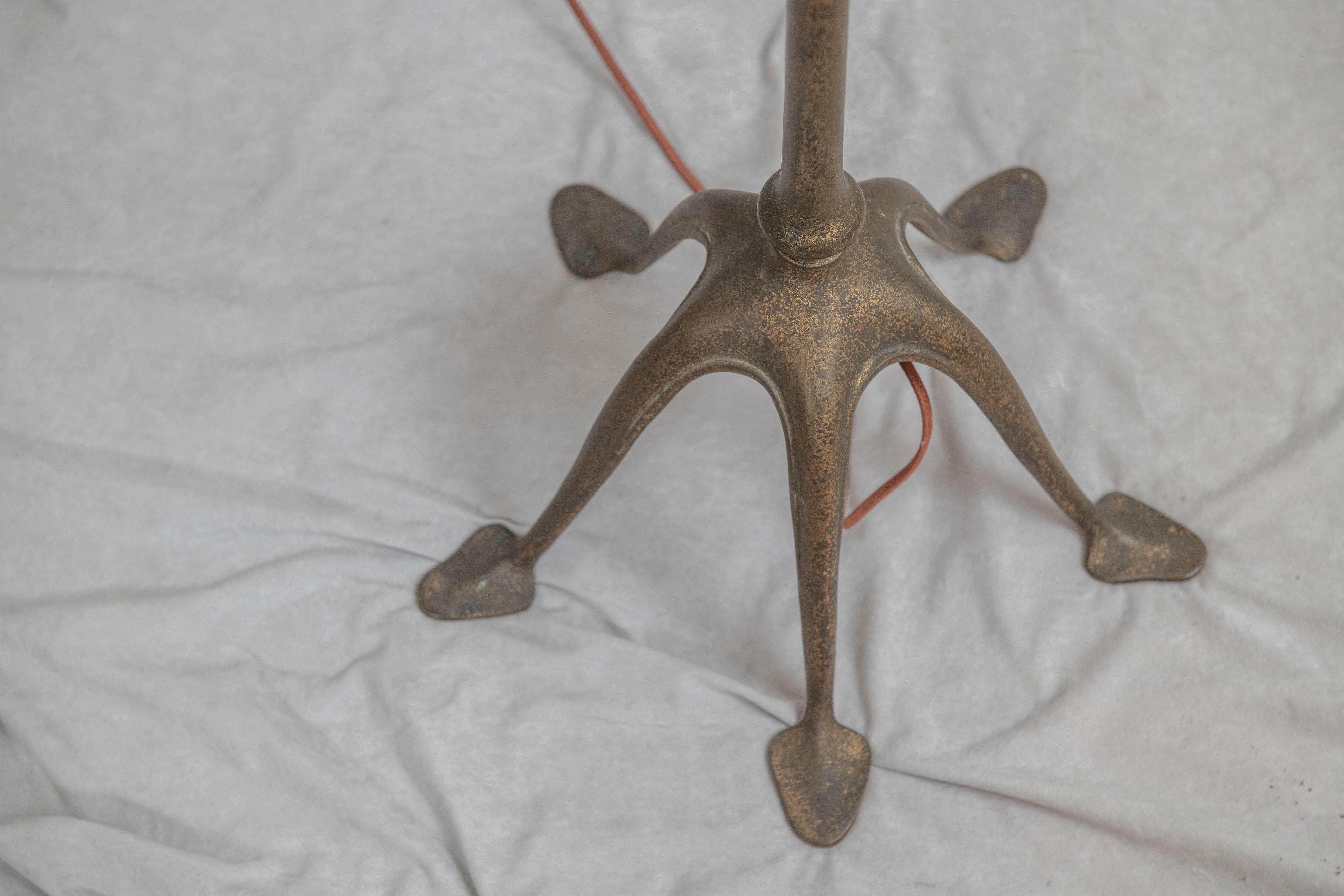 Tiffany Studios 5 Legged, Counter Balance Floor Lamp w/ Period Slag Glass Shade 9