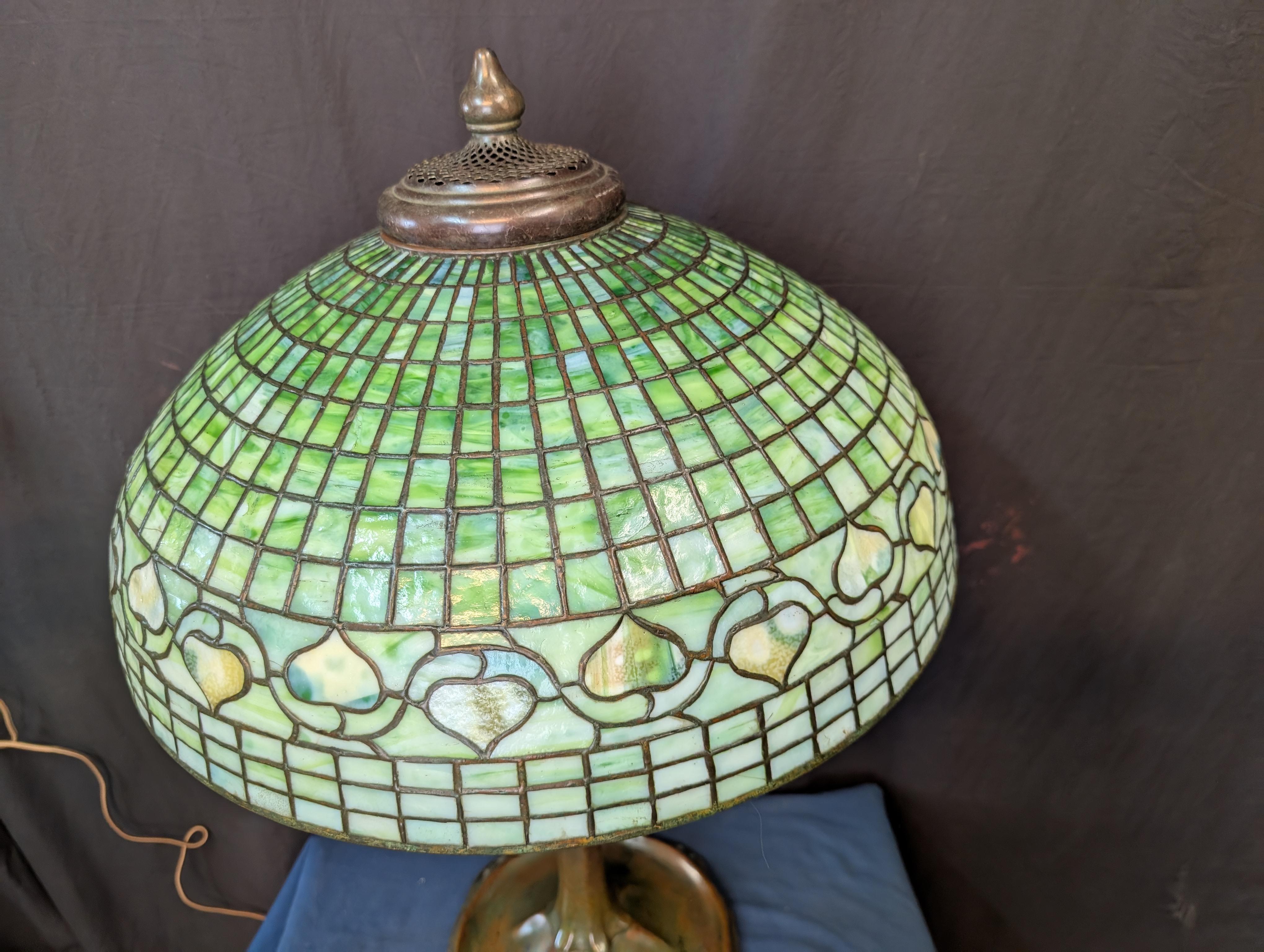 20th Century Tiffany Studios Acorn Table Lamp For Sale