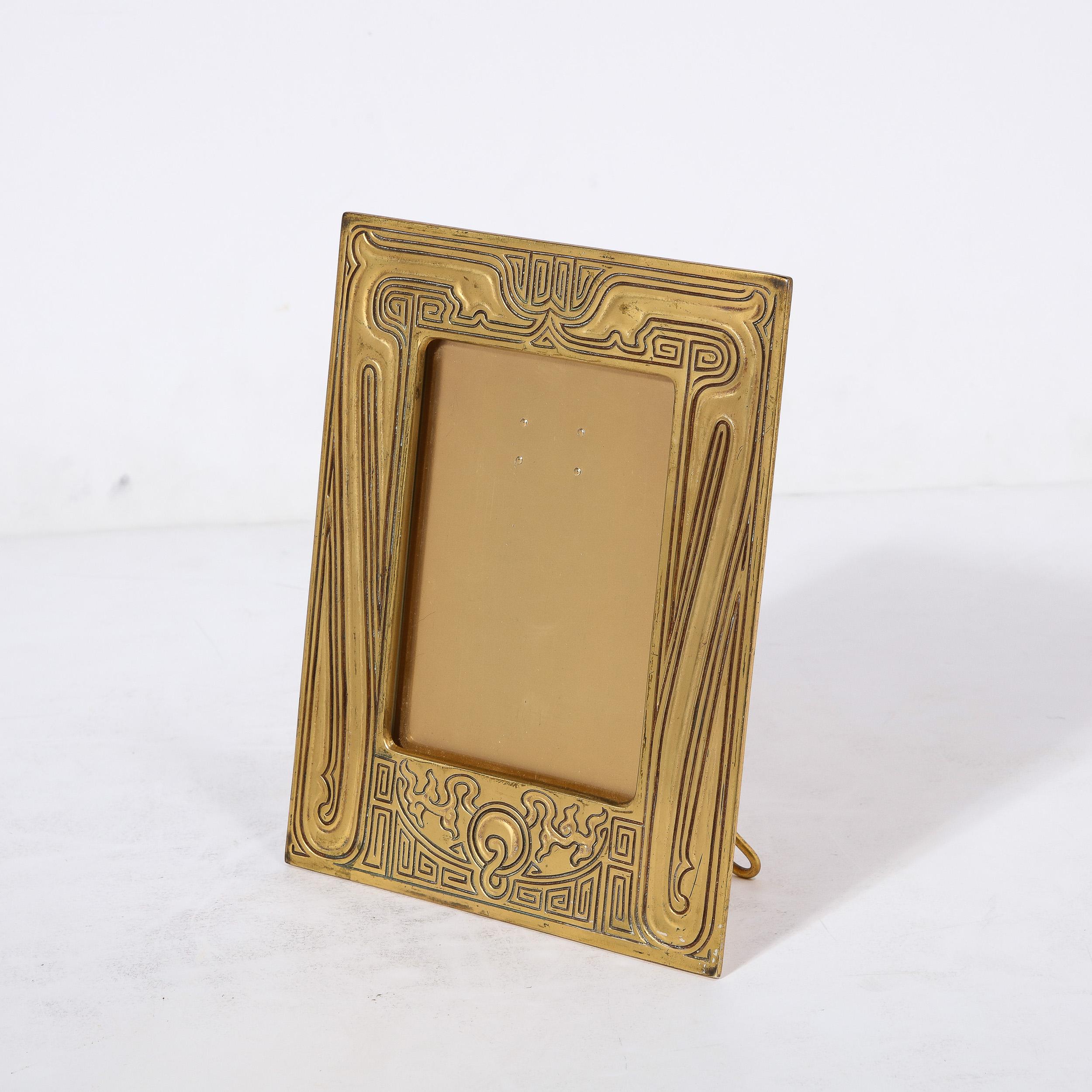 Tiffany Studios Art Deco Chinese Pattern Gilt Bronze Picture Frame 9