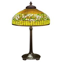 Antique Tiffany Studios Banded Dogwood Table Lamp