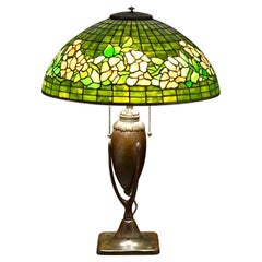 Antique Tiffany Studios Banded Dogwood Table Lamp