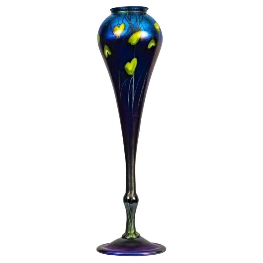Tiffany Studios Blue Favrile Glass Vase