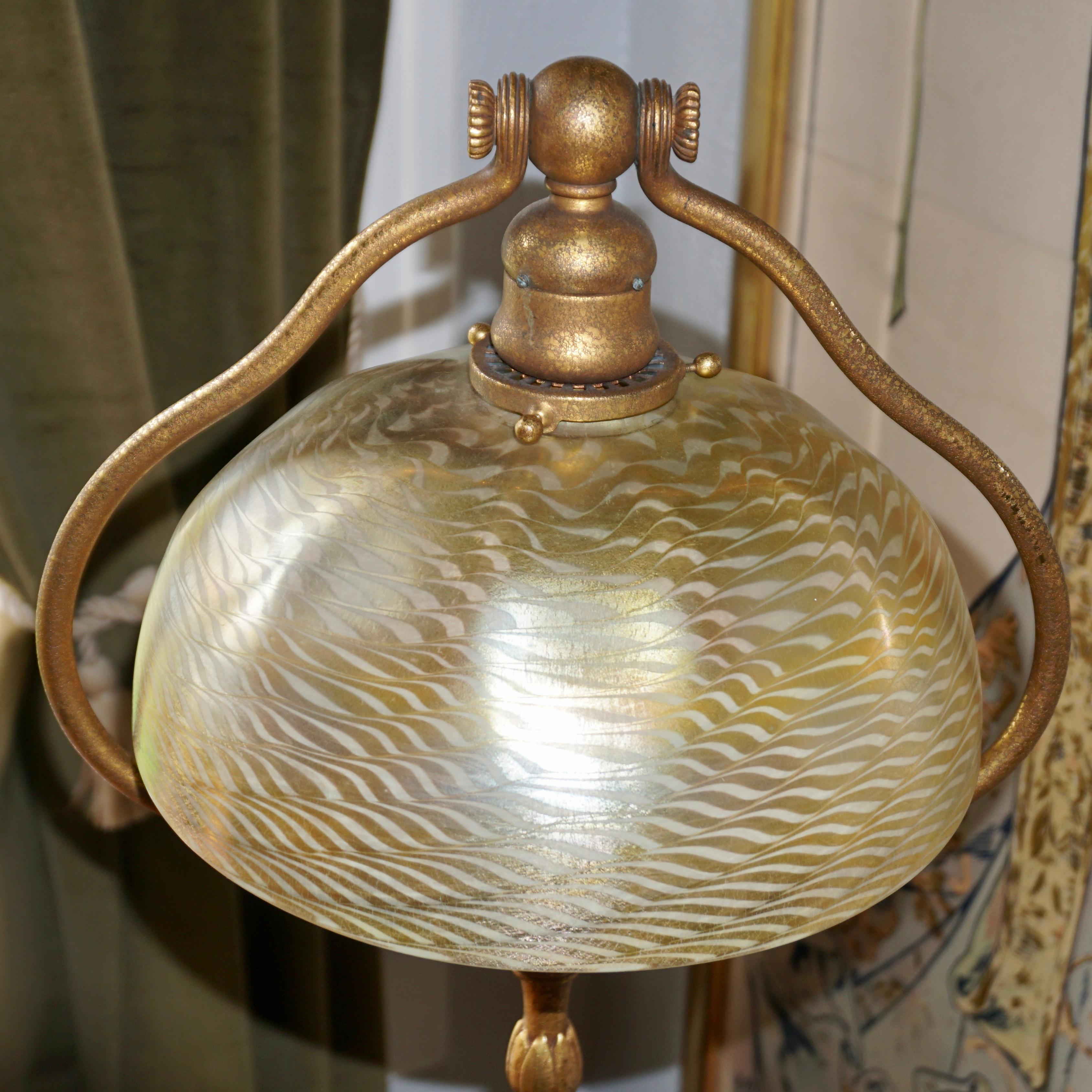 Tiffany Studios Bronze and Damascene Floor Lamp 2