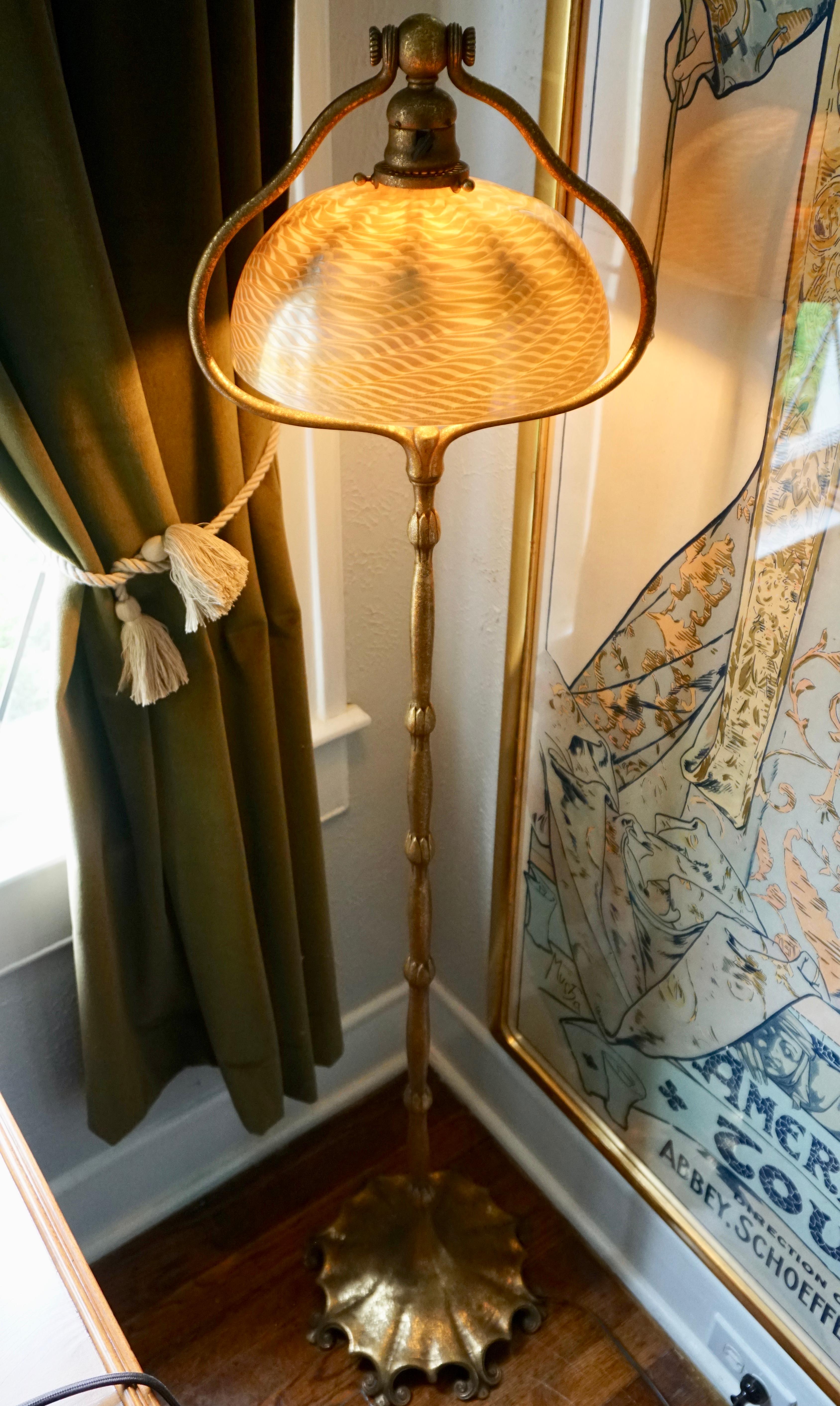 Tiffany Studios Bronze and Damascene Floor Lamp 1